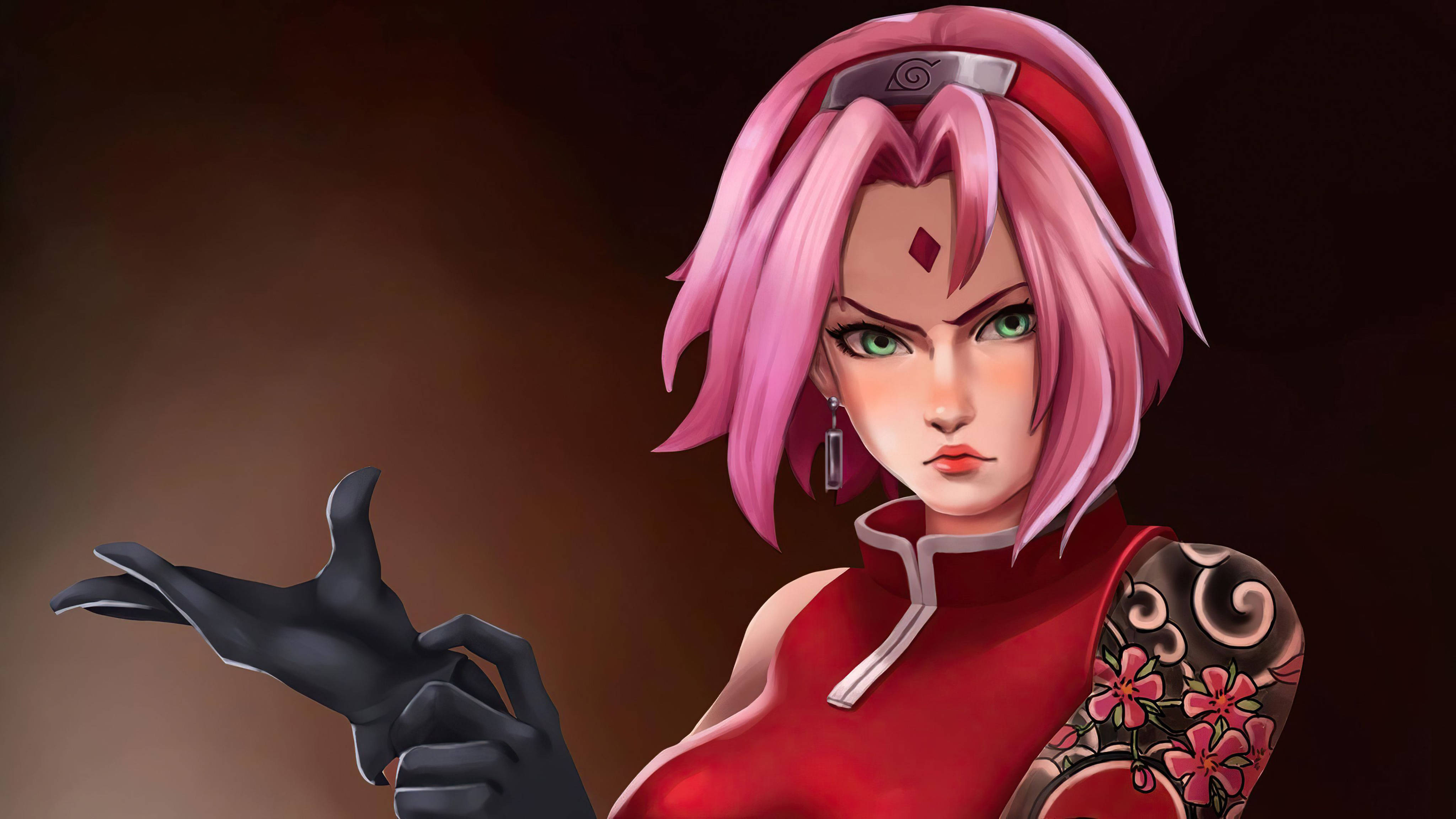 Naruto 4K Aantreklike Sakura Muurpapier