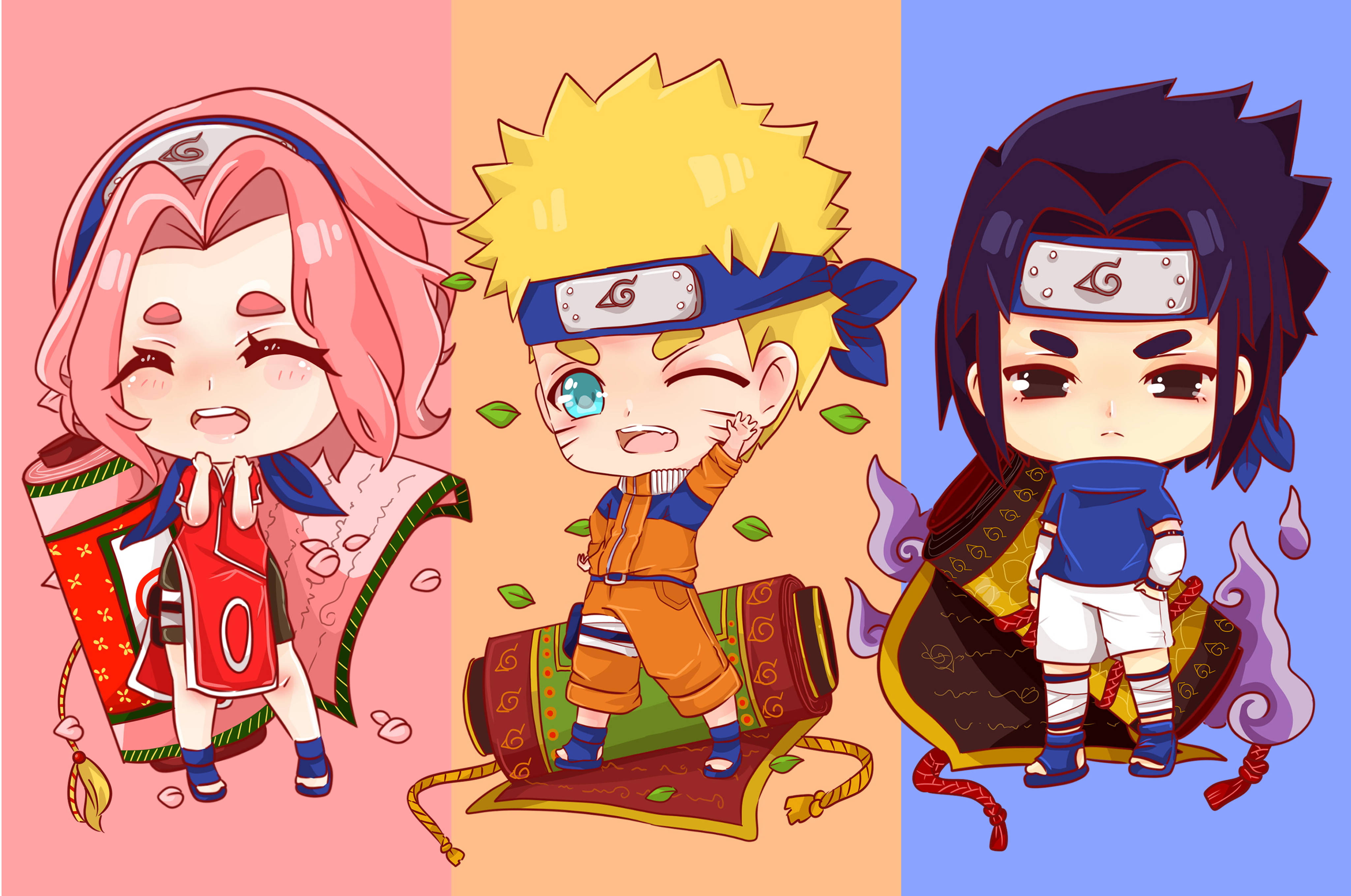 Naruto 4K Chibi-kuns Muurpapier