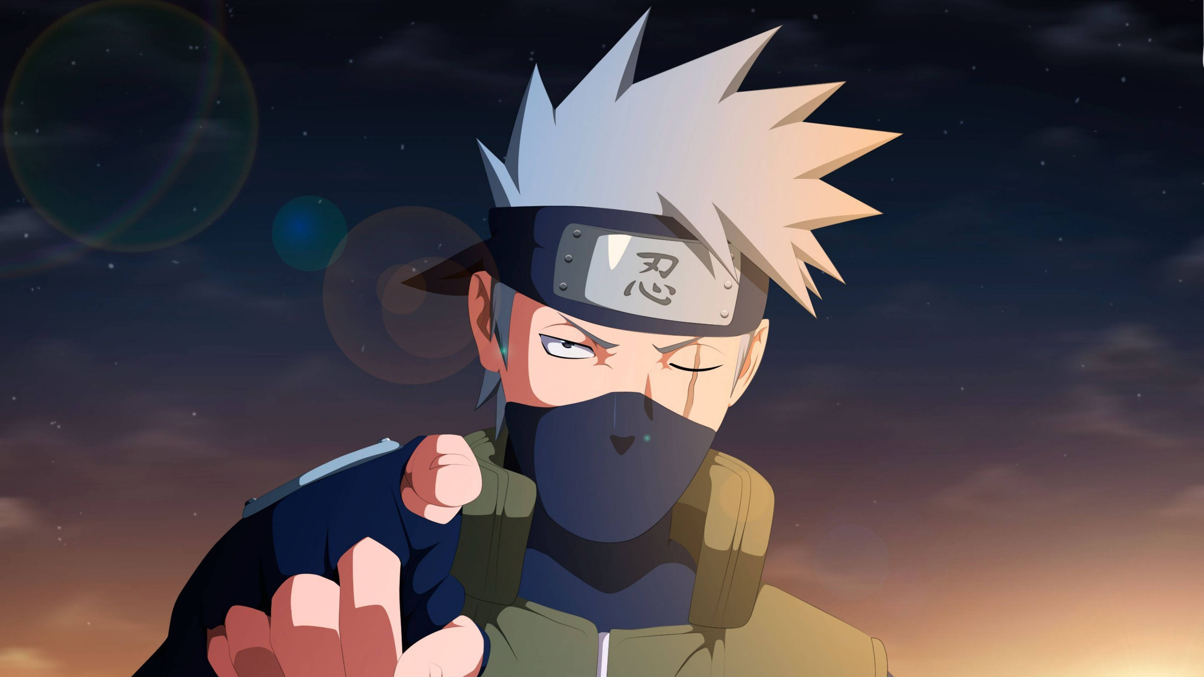 Naruto 4K Ernstige Kakashi Muurpapier