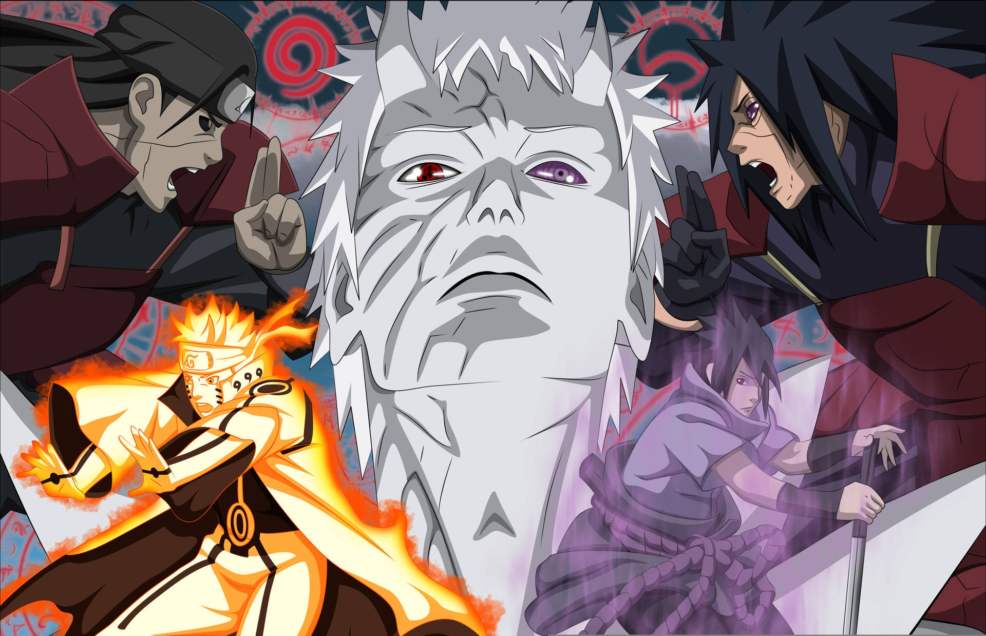 Naruto 4K Obito en Uchiha-agtergrond — Naruto 4K GIF Muurpapier