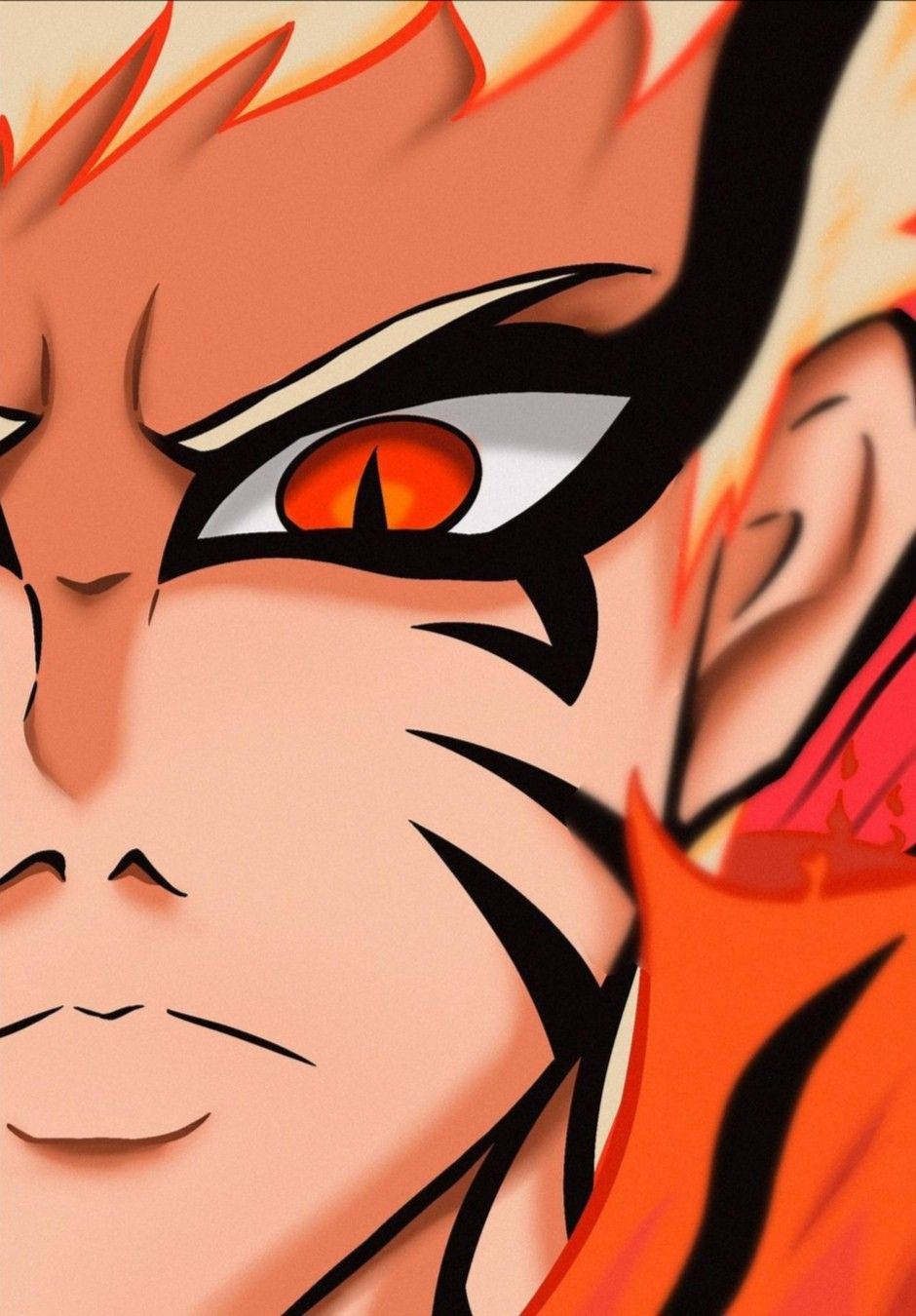 Naruto Baryon Mode Halwe Gesig Muurpapier