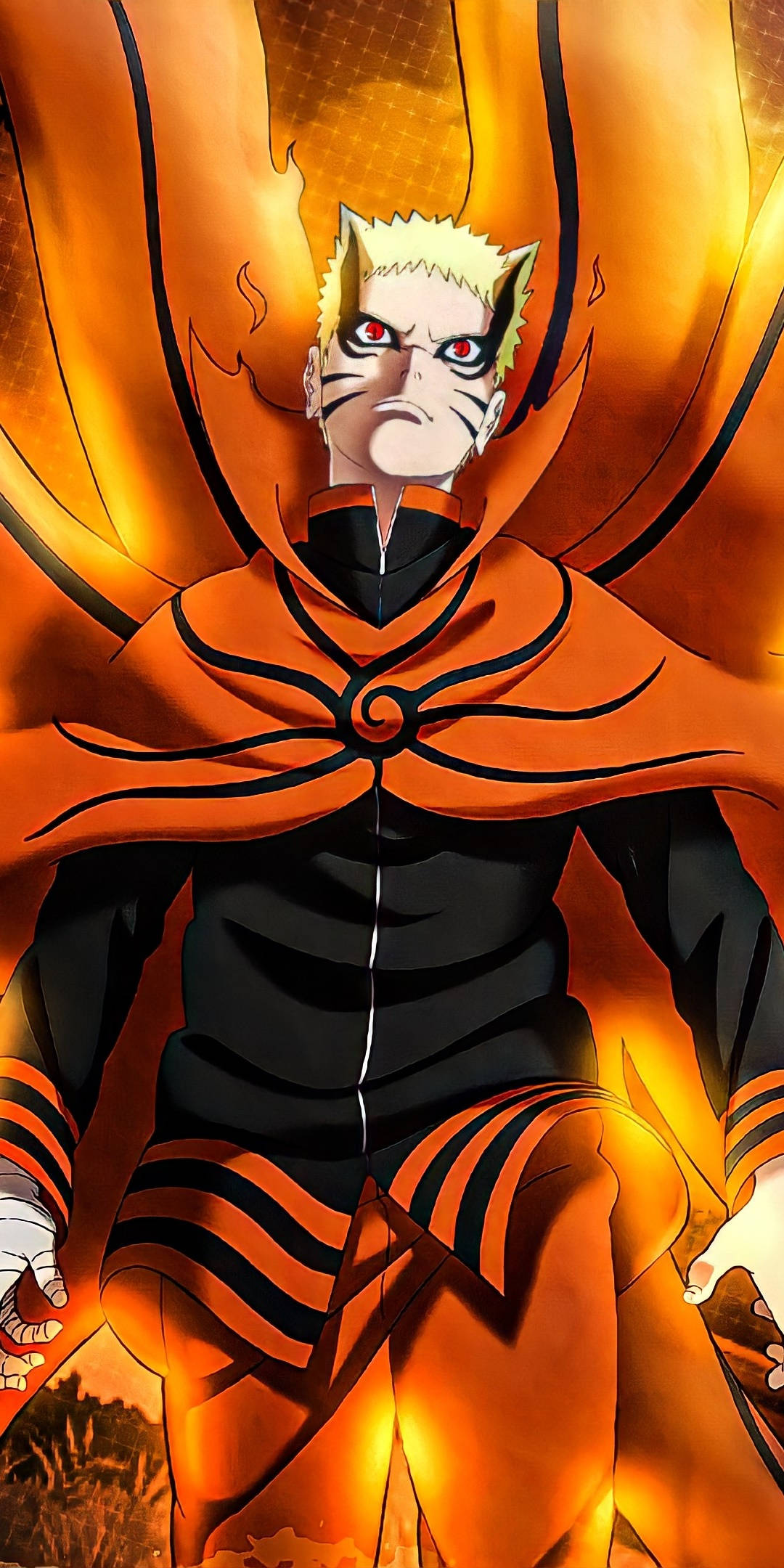 Naruto Baryon Mode Ernstige Uitdrukking Muurpapier