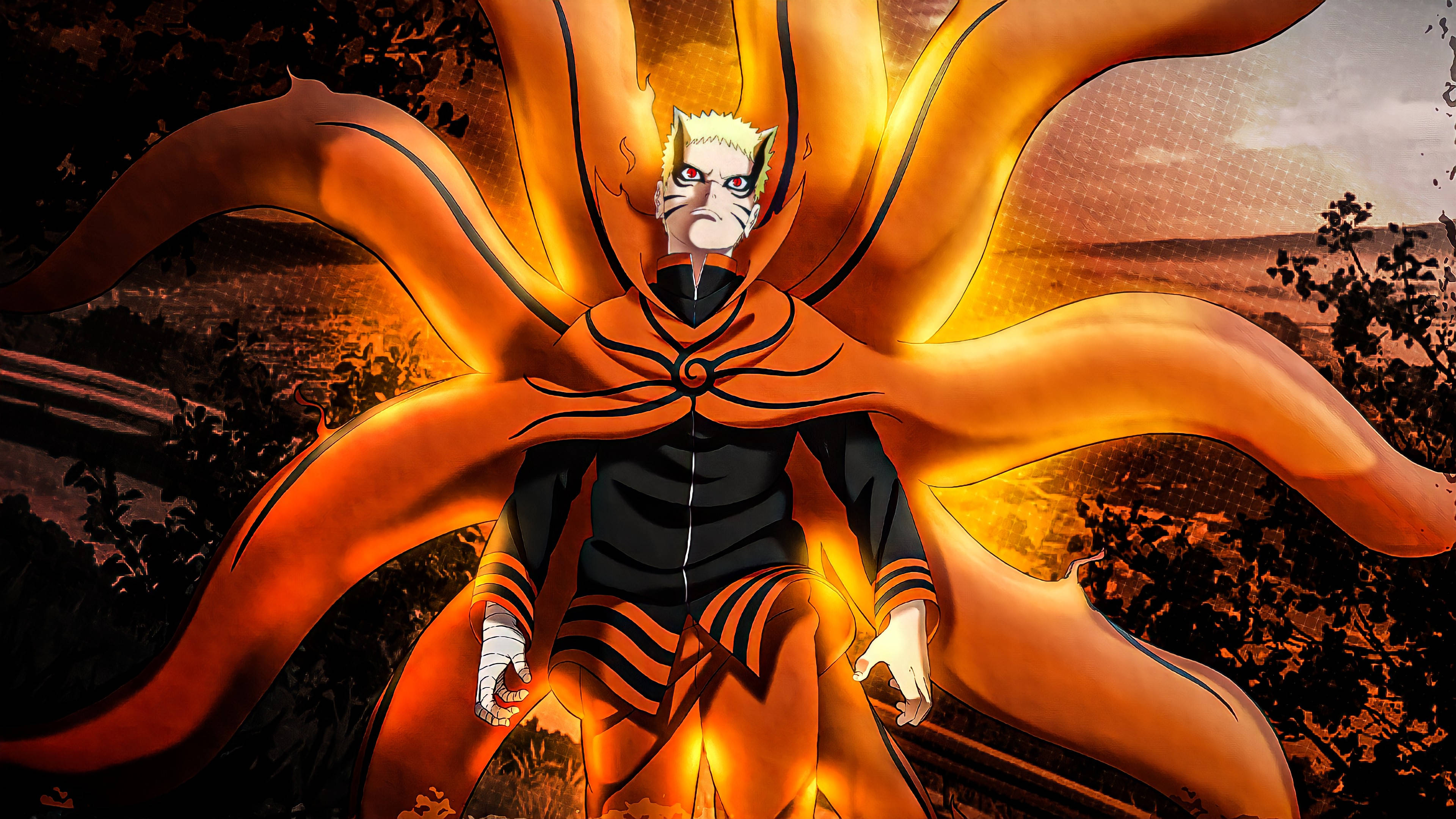 Naruto Baryon-modus Energie Muurpapier
