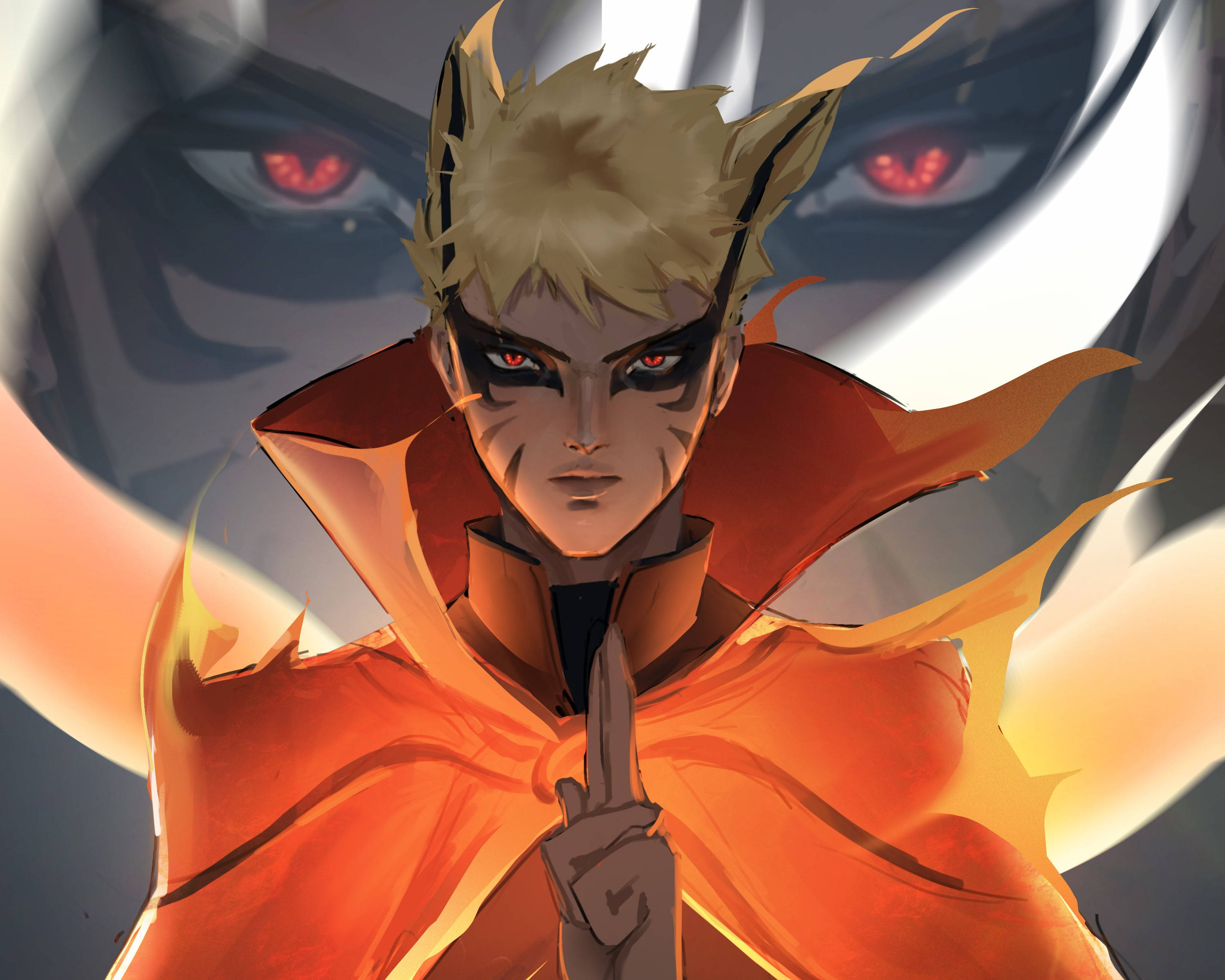 Naruto Baryon-modus Gesig Muurpapier