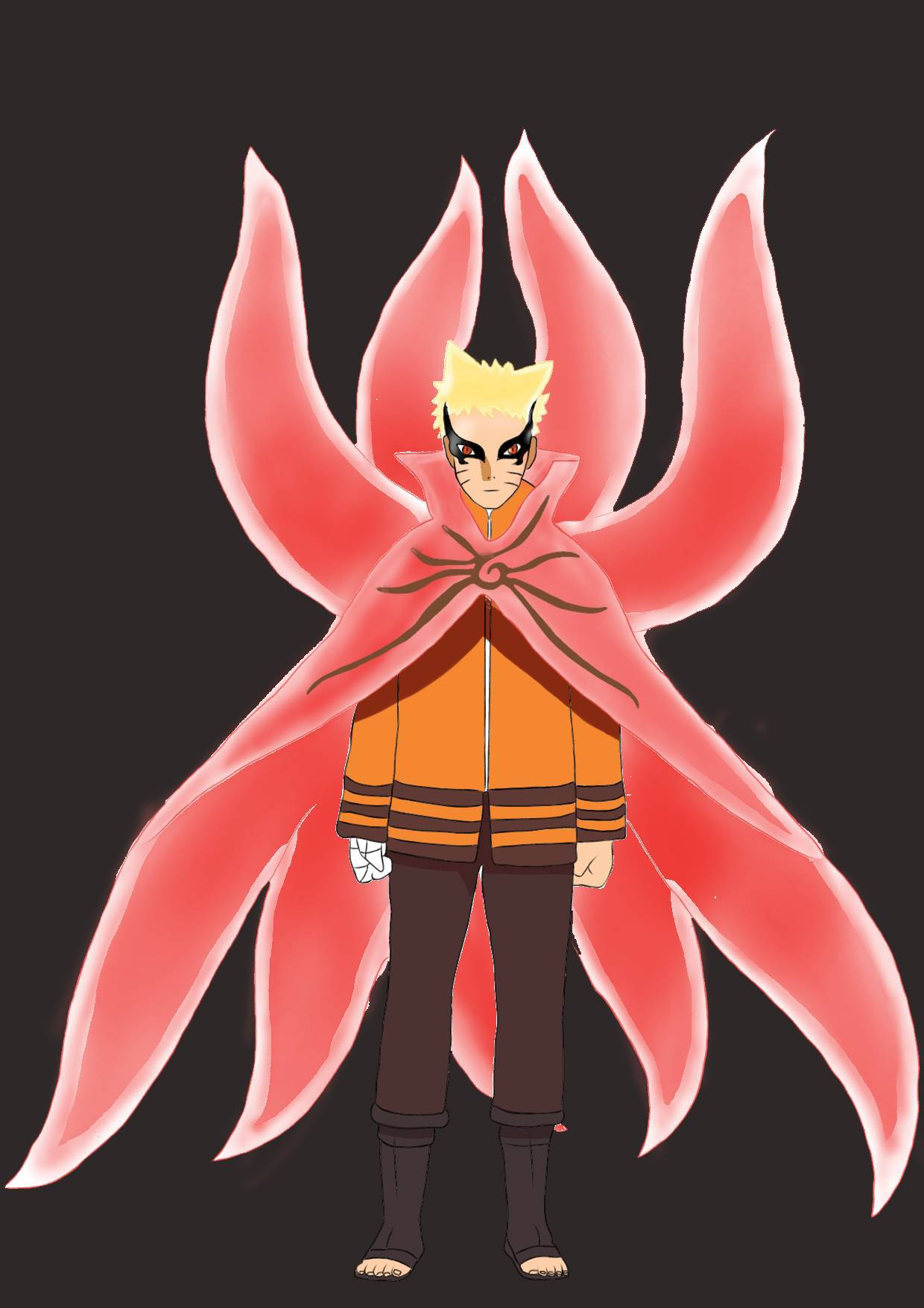 Naruto Baryon-modus Nege Sterte — Naruto iPhone GIF Muurpapier