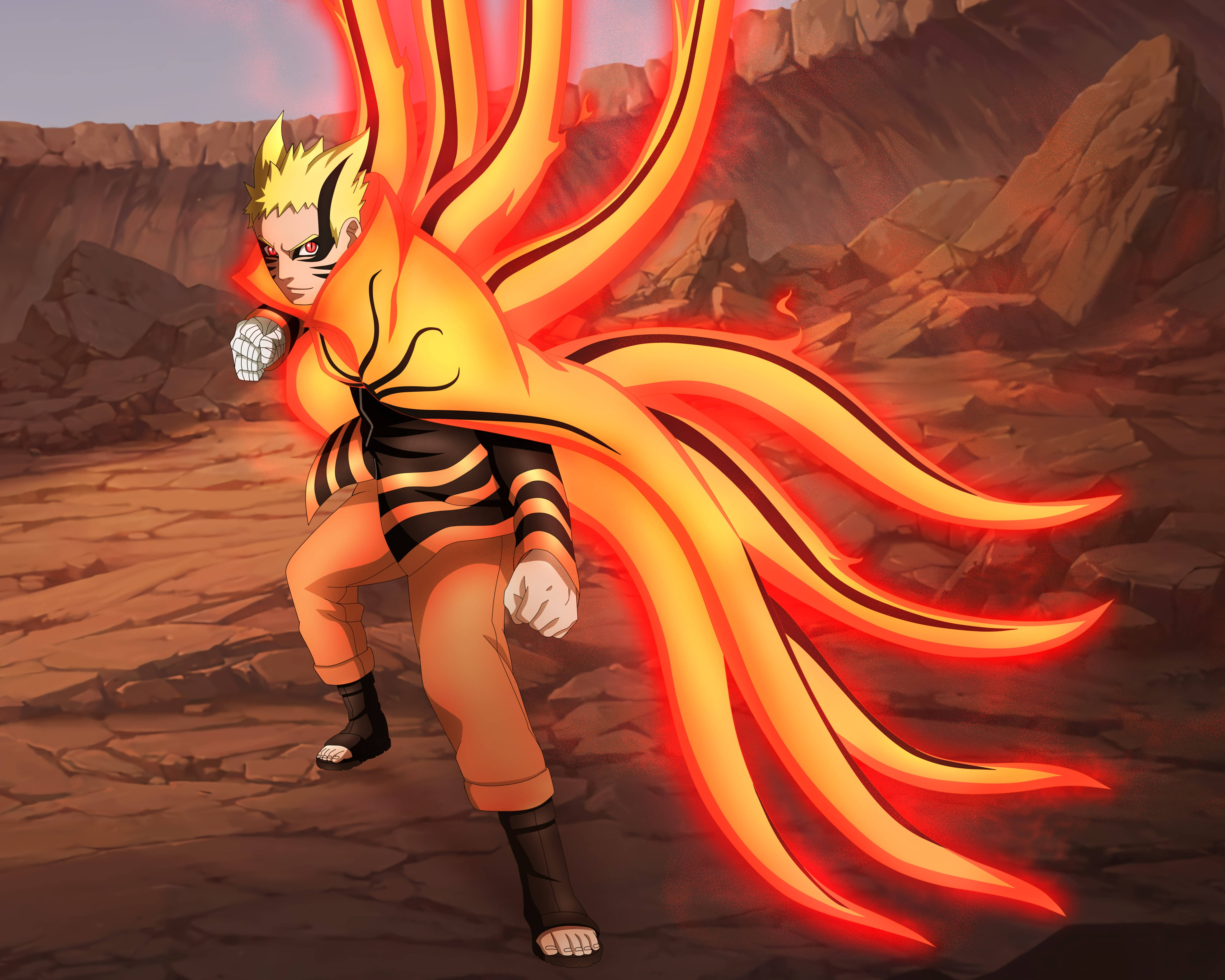 Naruto Baryon-modus op Slagveld Muurpapier