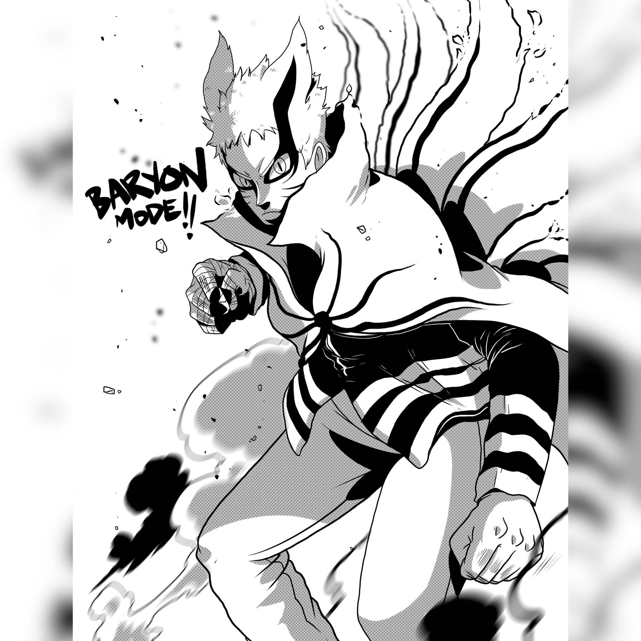 Naruto Baryon-modus Manga-kuns Muurpapier