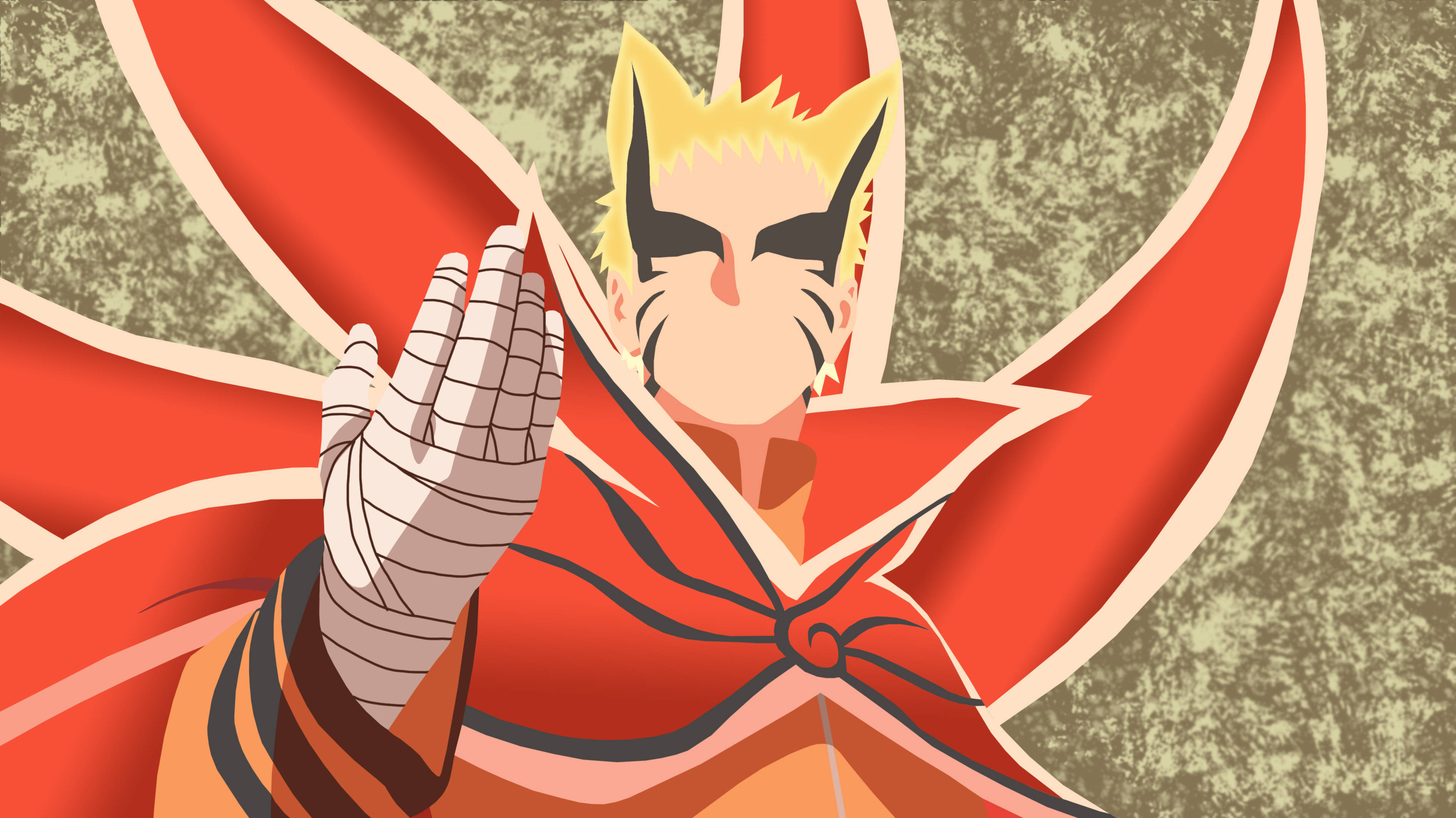 Naruto Baryon Mode Vektorkunsstyl Muurpapier