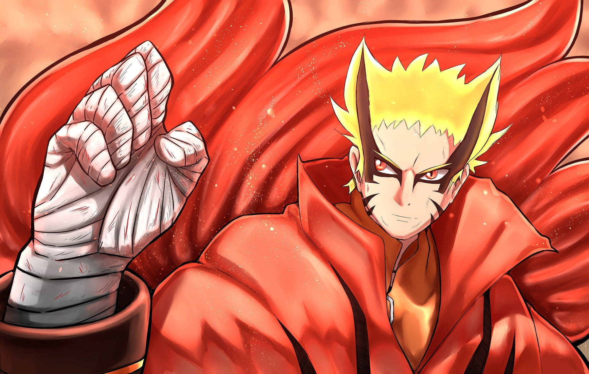 Naruto Baryon Mode Geveg Muurpapier