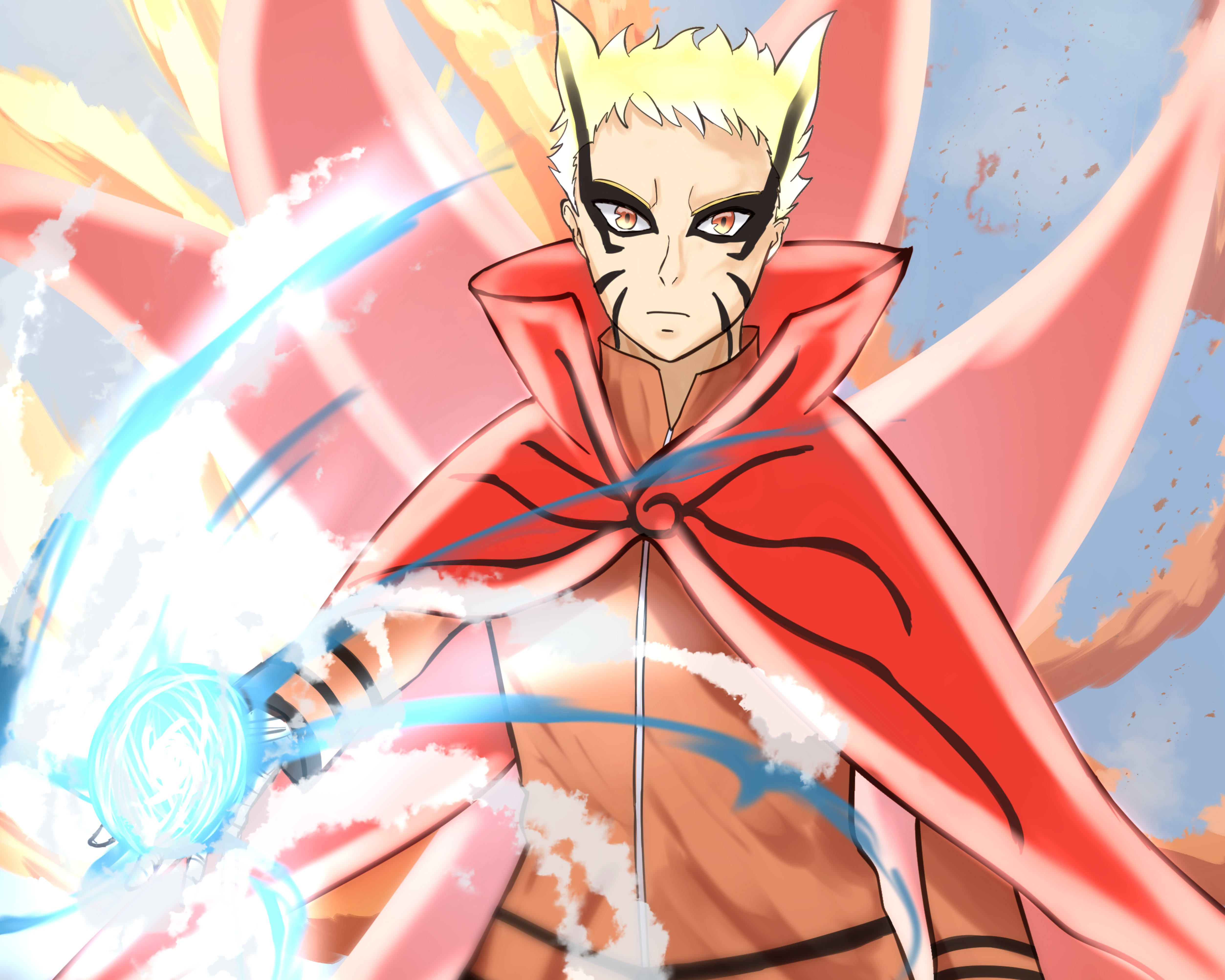 Naruto Baryon-modus Koel Felle Blik Muurpapier