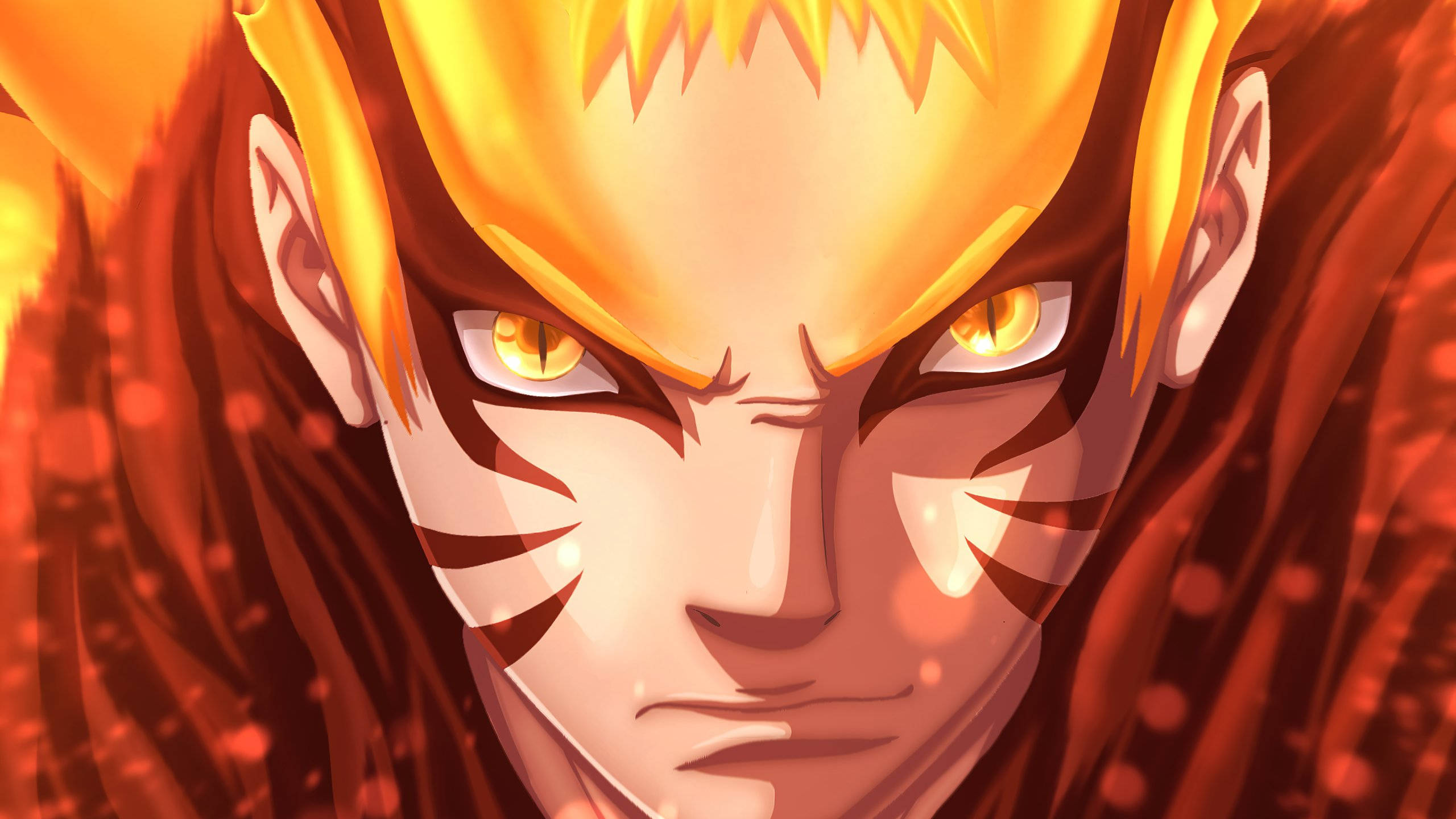 Naruto Baryon-modus Vurige Oë Muurpapier