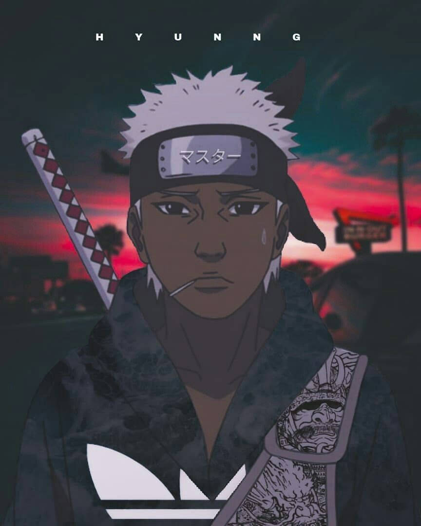 Naruto Drip as Anime Karakter Omoi Muurpapier