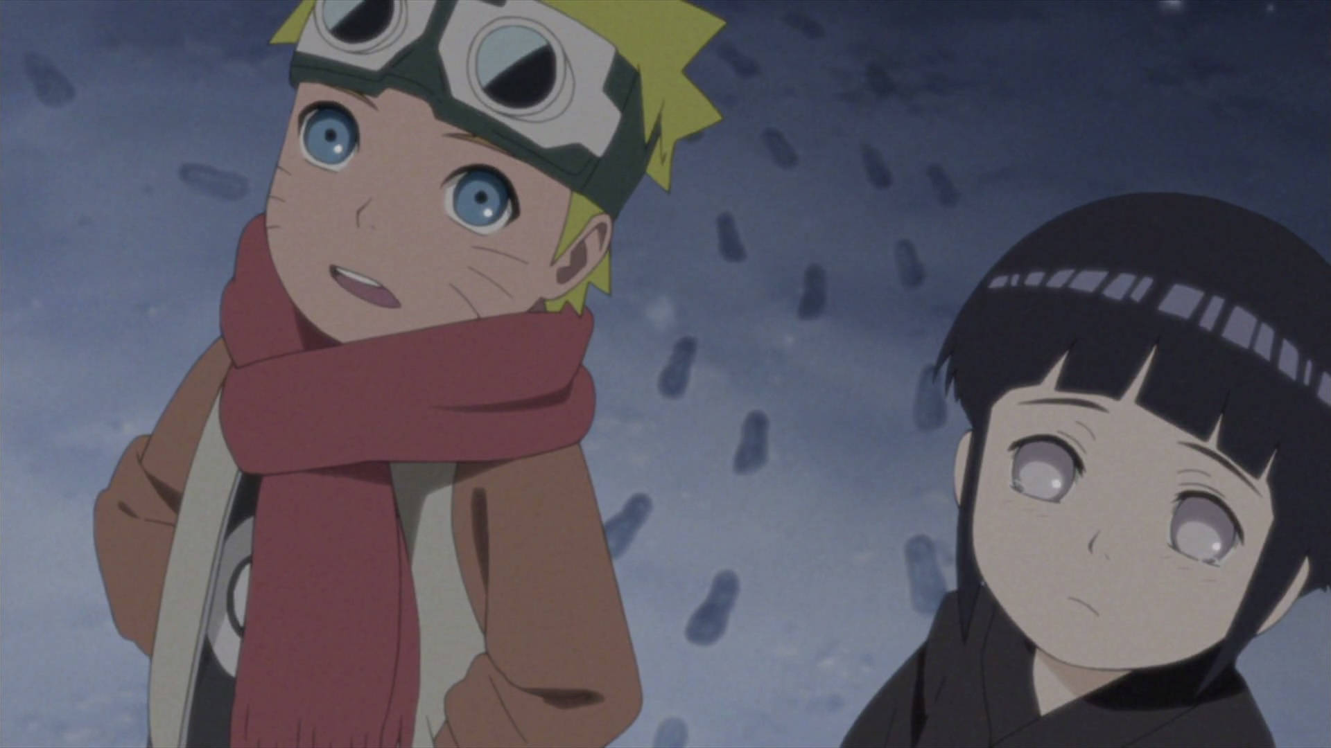 Naruto en Hinata as Kinders Muurpapier