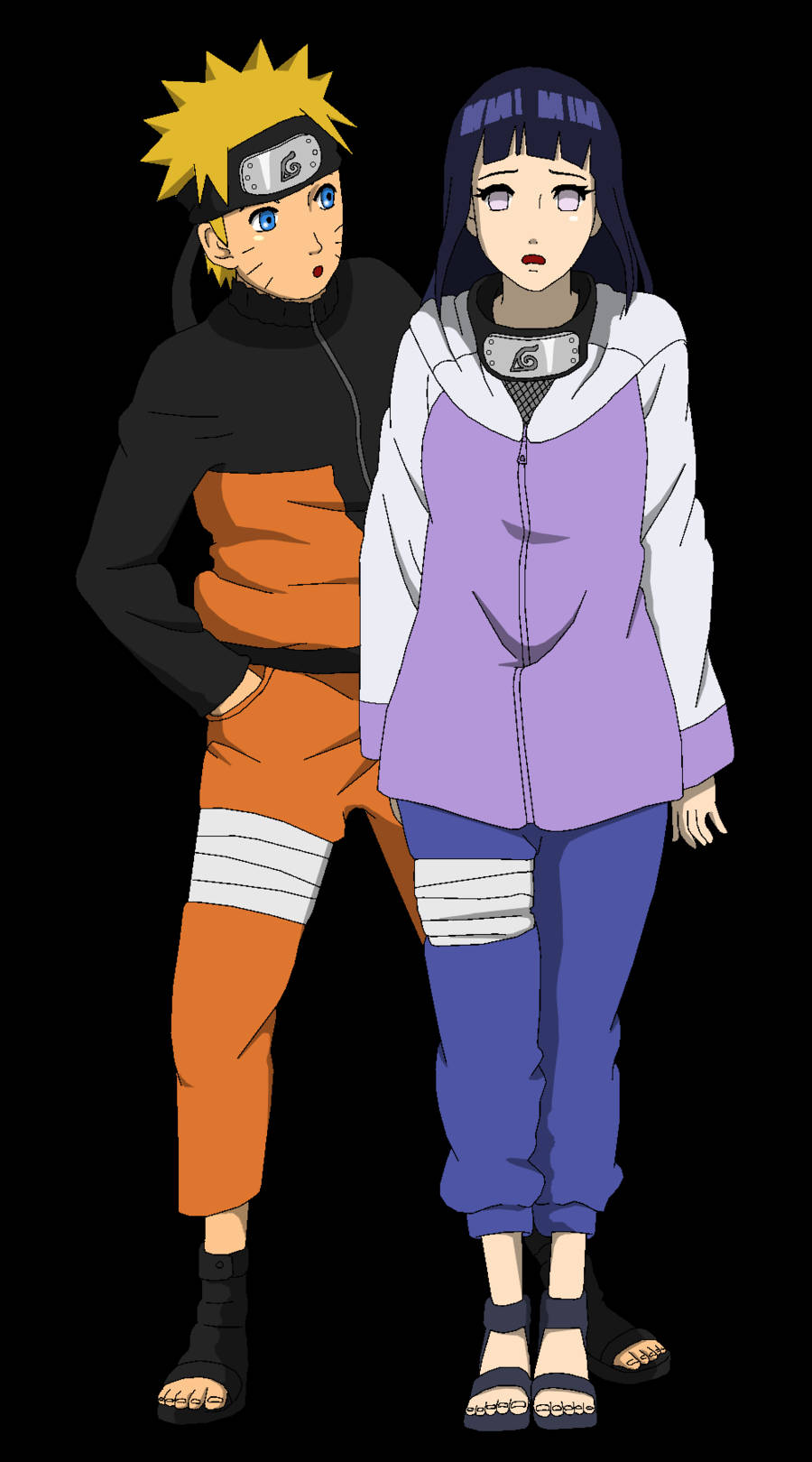 Naruto en Hinata Minimalisties Muurpapier