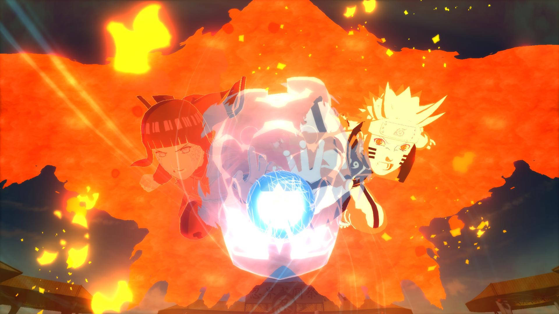 Naruto en Hinata Rasengan Muurpapier