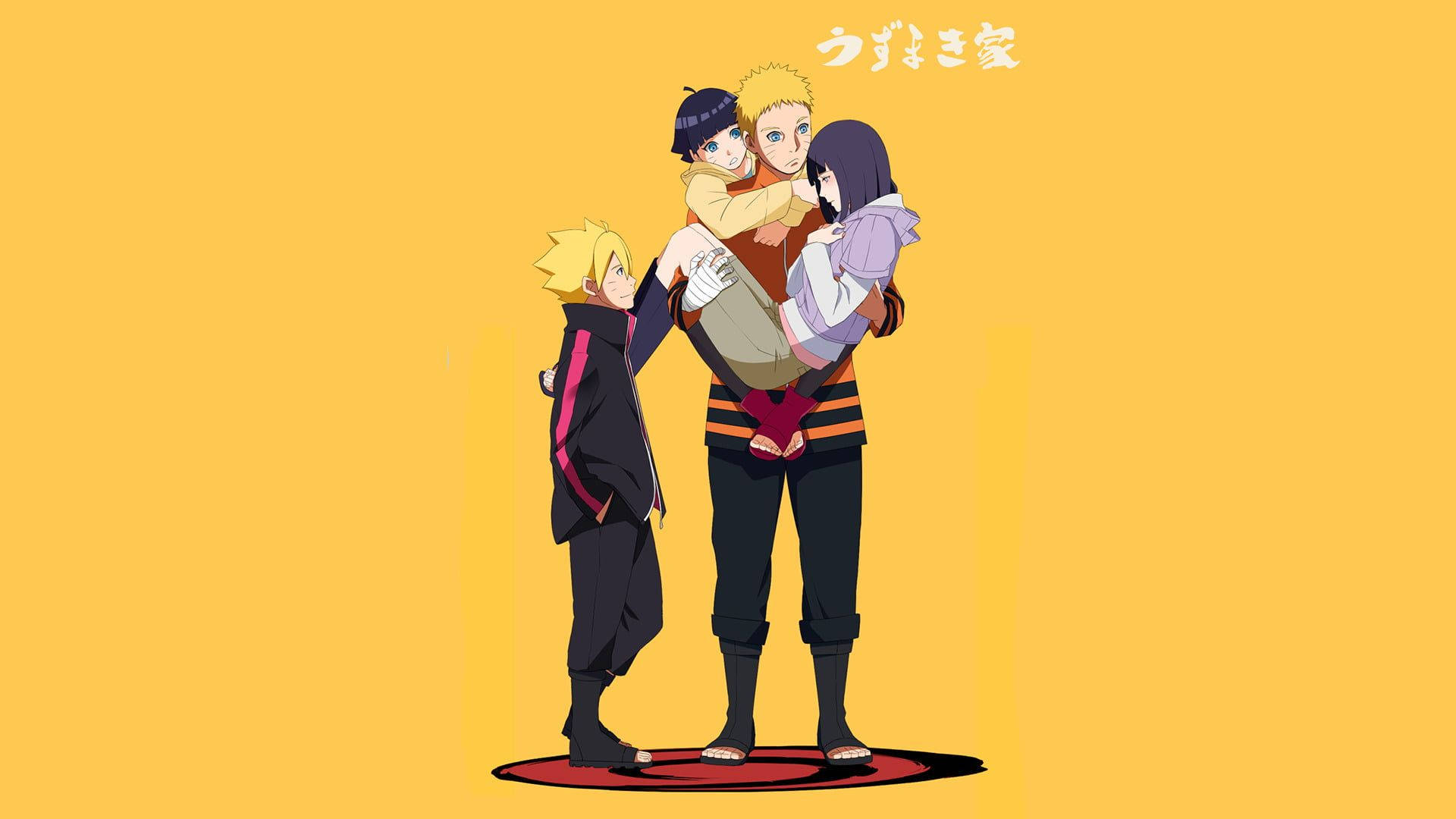 Naruto en Hinata Gesin Muurpapier