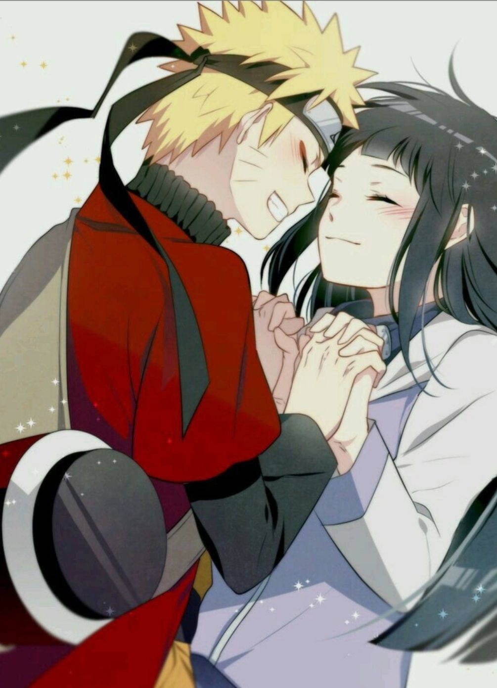 Naruto en Hinata Glimlag Muurpapier