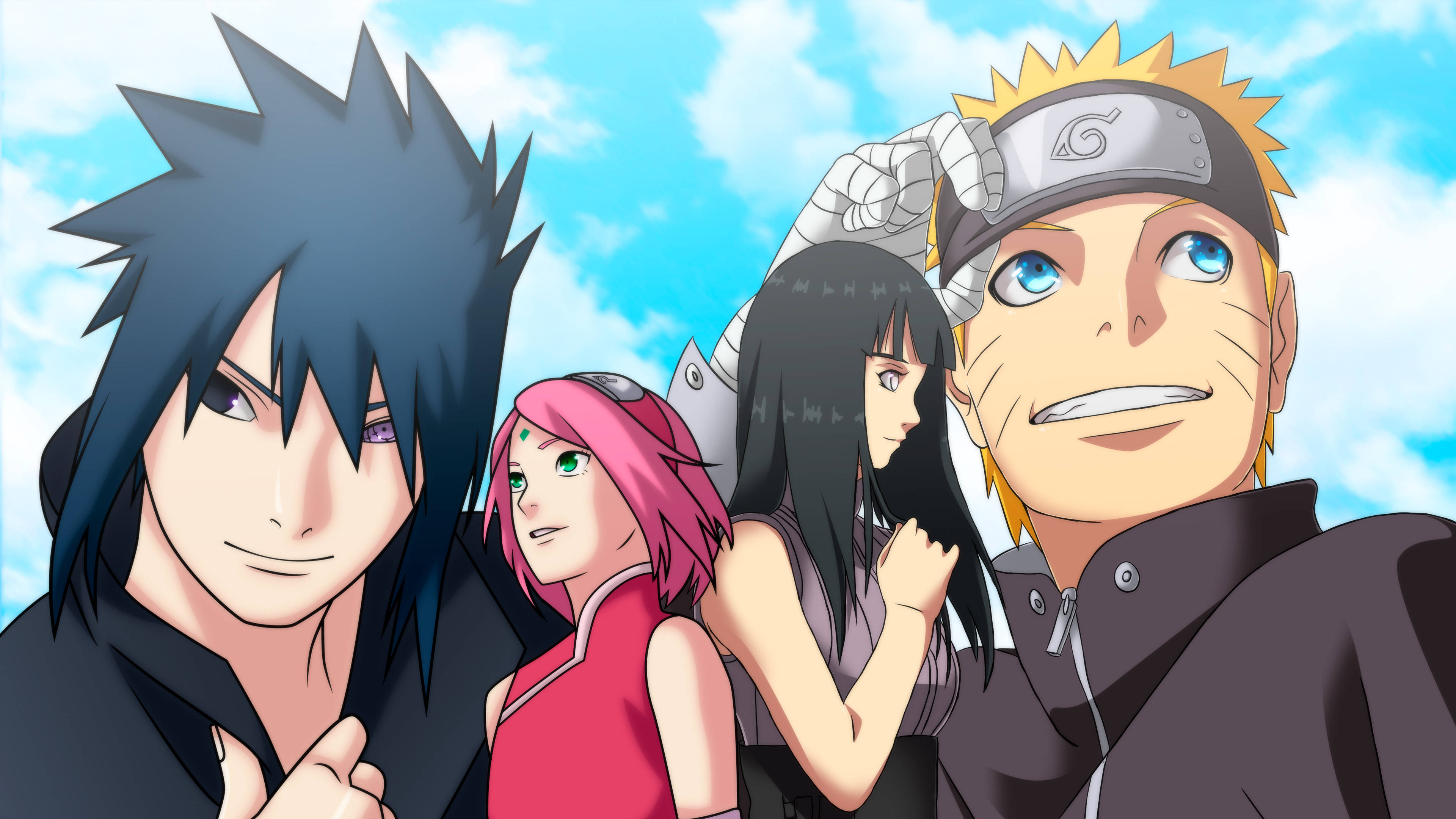 Naruto en Hinata met SasuSaku Muurpapier