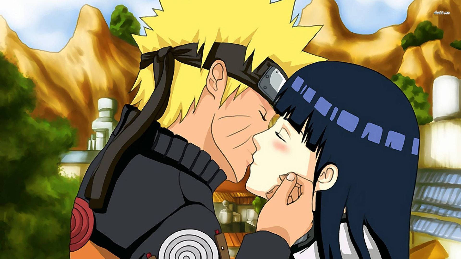 Naruto en Hinata Soen Muurpapier