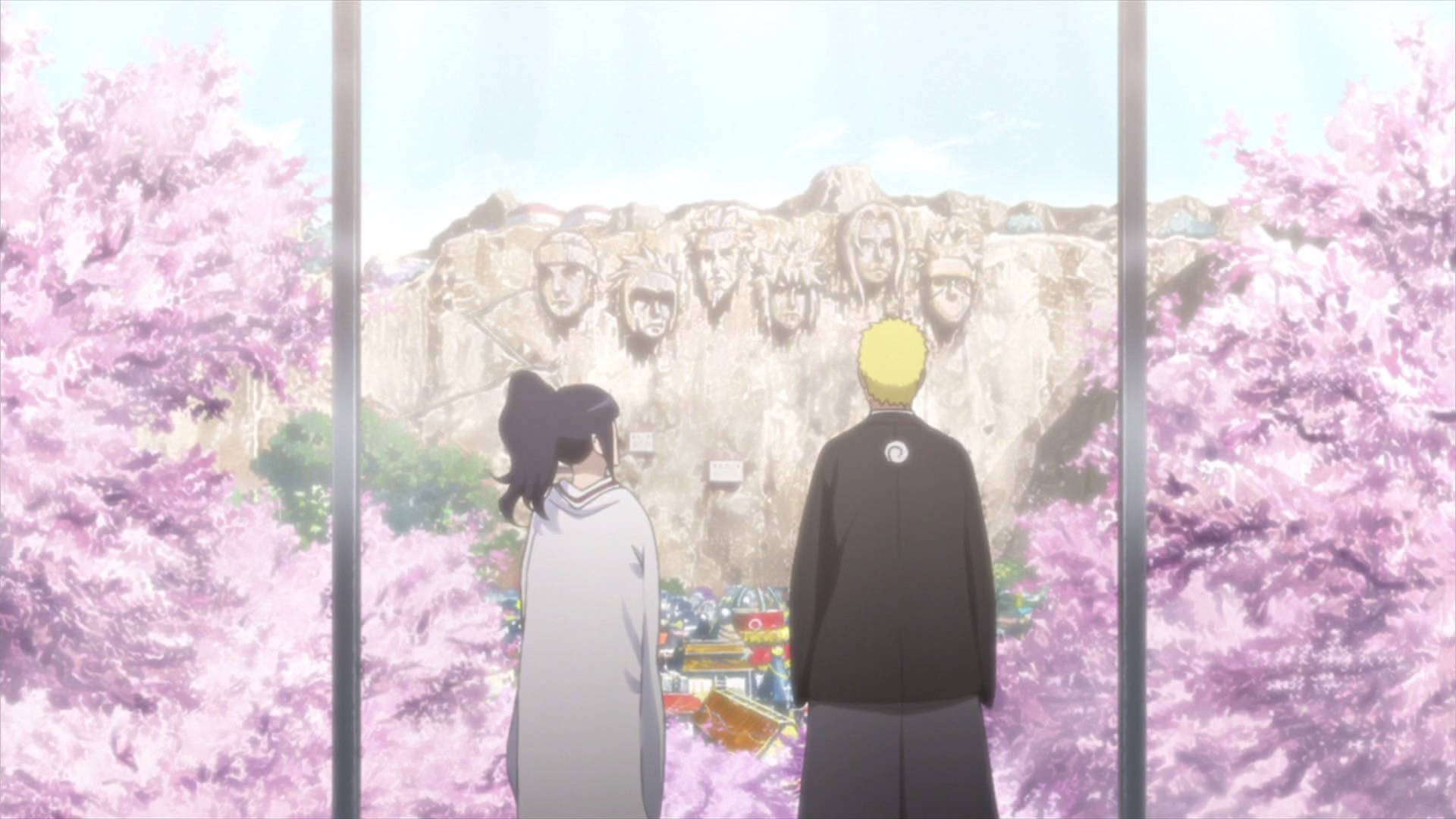 Naruto en Hinata Hokage Rots Muurpapier