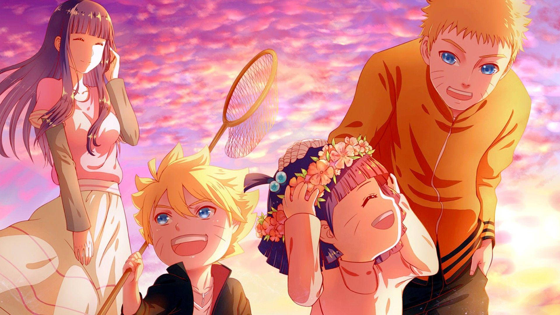 Naruto en Hinata - Onwrikbare Band Muurpapier