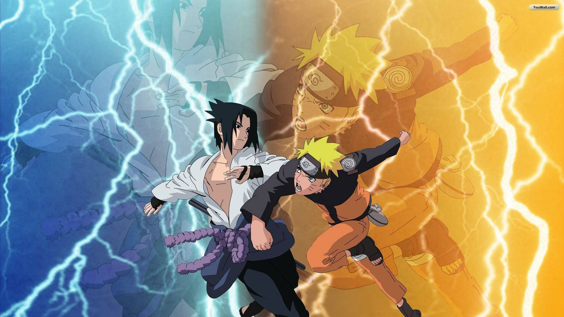 Naruto en Sasuke Tieners Muurpapier