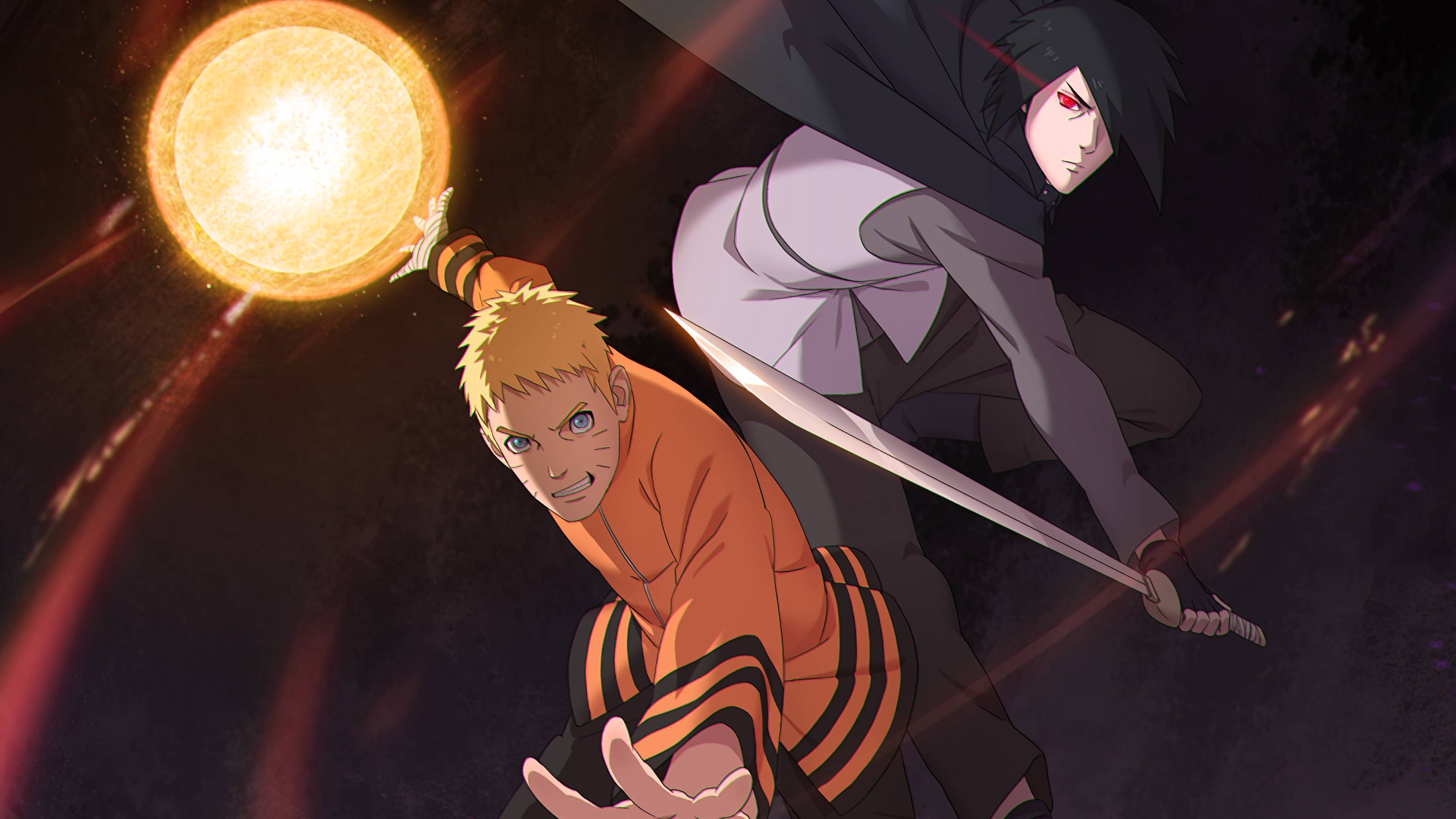 Naruto en Sasuke Volwasse Weergawe Muurpapier