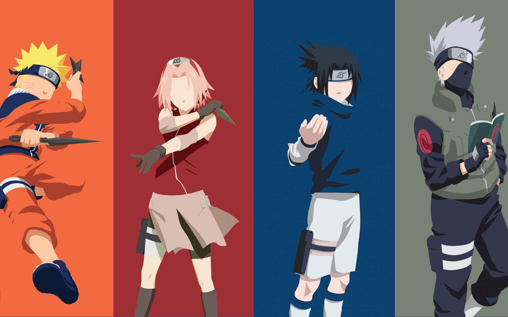 Naruto en Sasuke met Span 7 Muurpapier