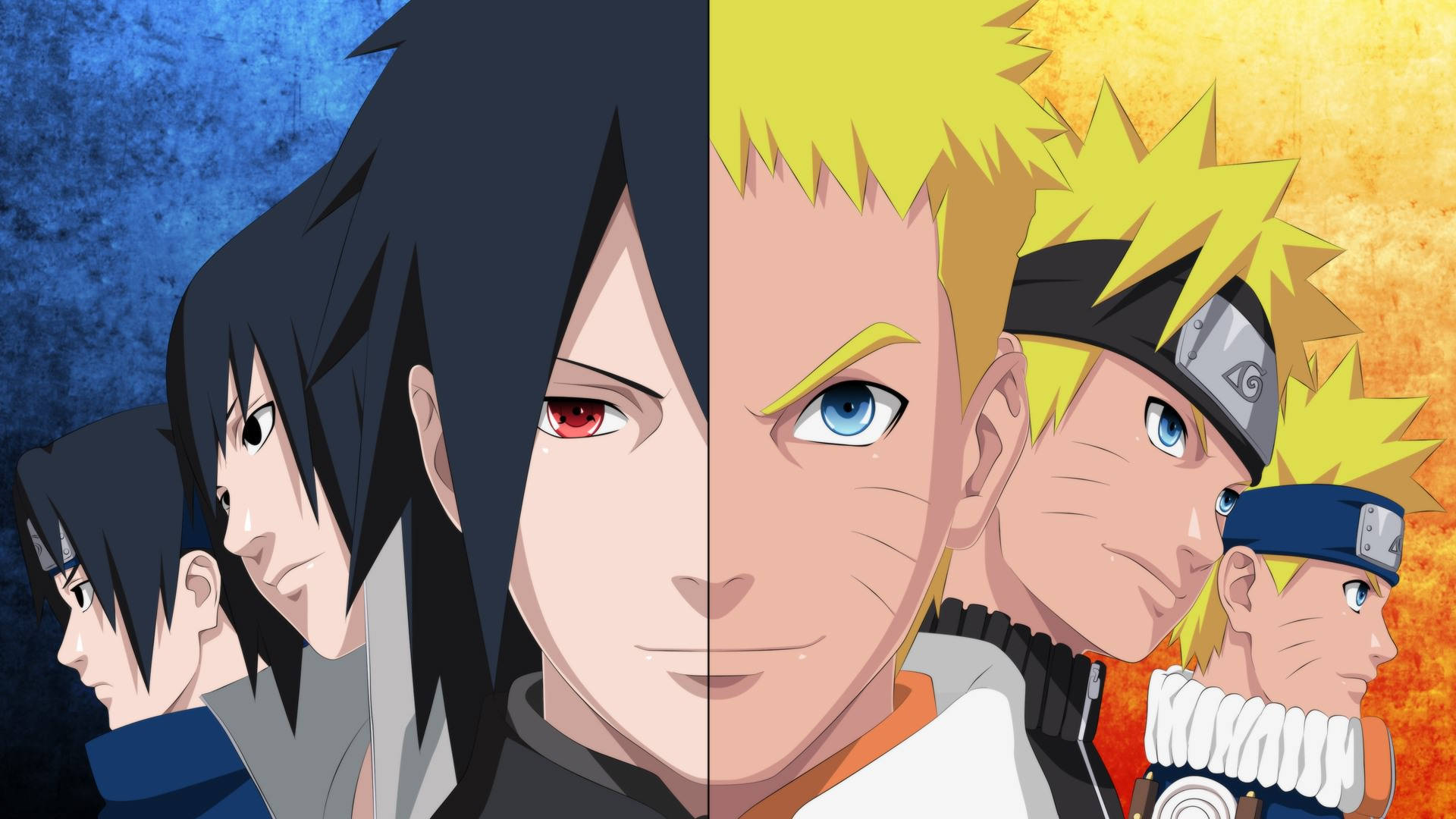 Naruto en Sasuke se Groei Muurpapier
