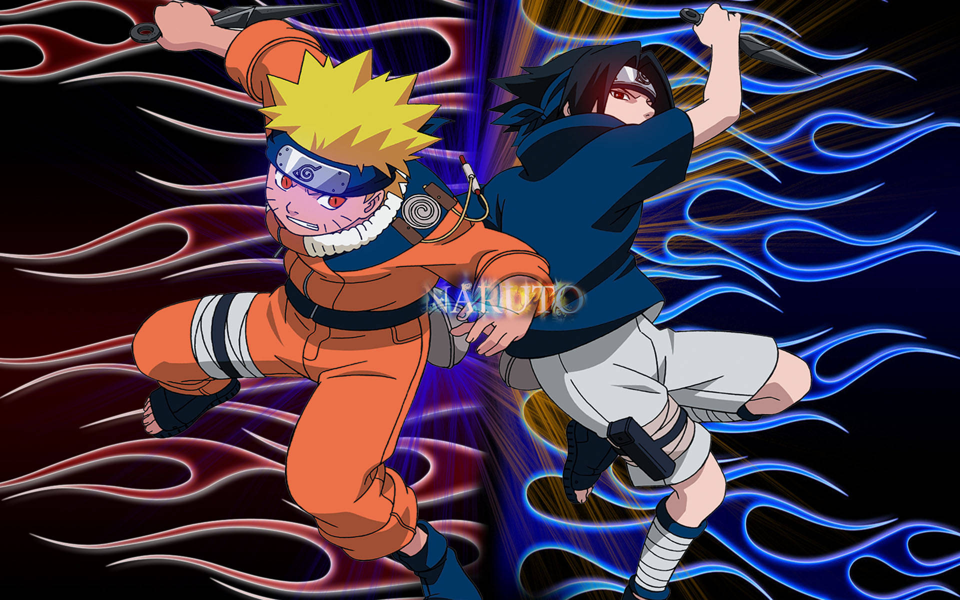 Naruto en Sasuke Kinders Plakkaat Muurpapier