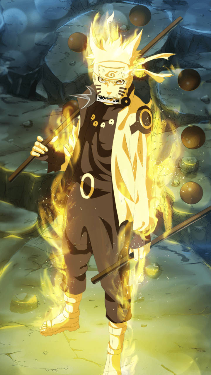 Naruto Foon Aan die Brand — Koel naruto GIF Muurpapier