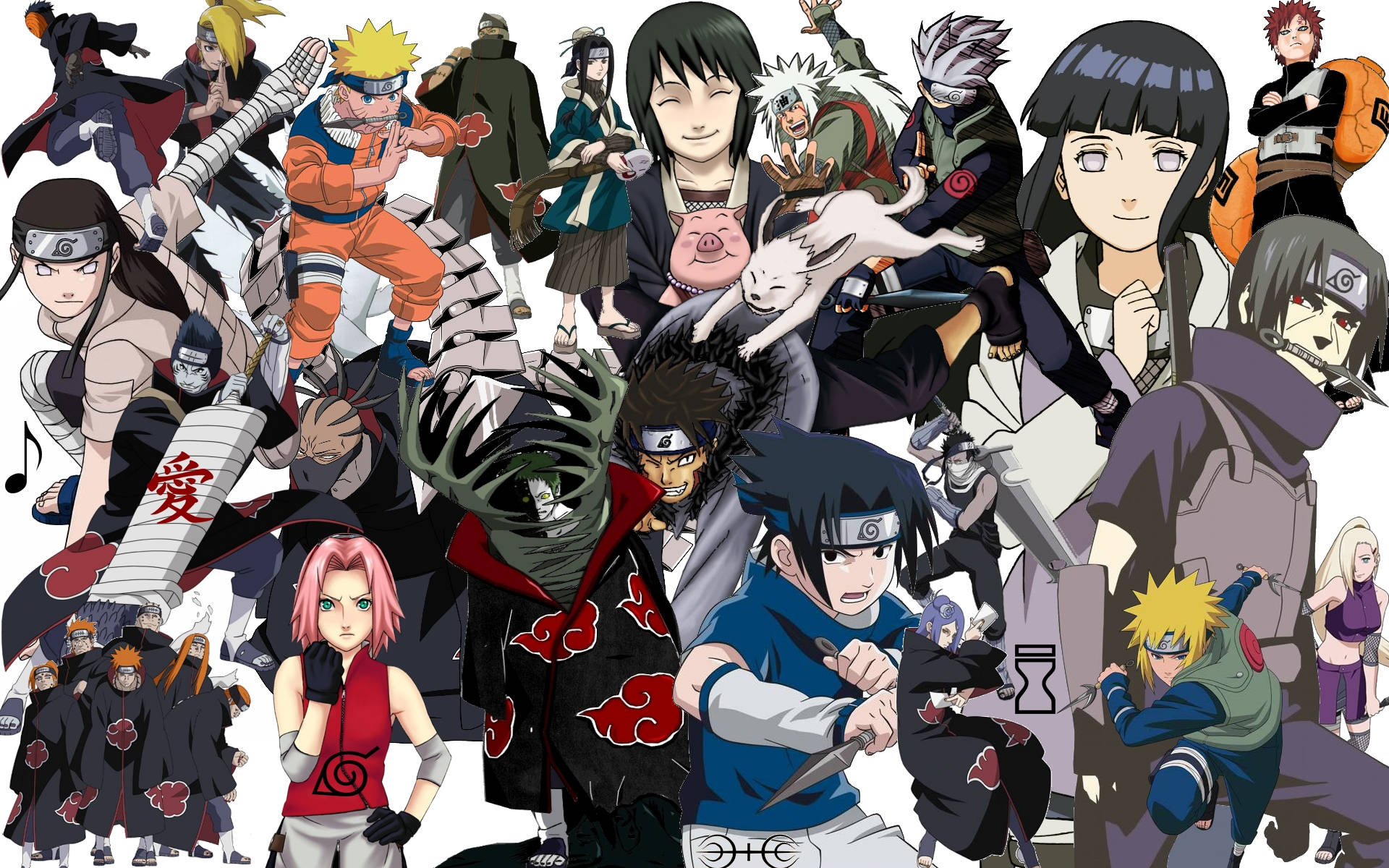 Naruto Hoofkarakters Plakkaat Muurpapier
