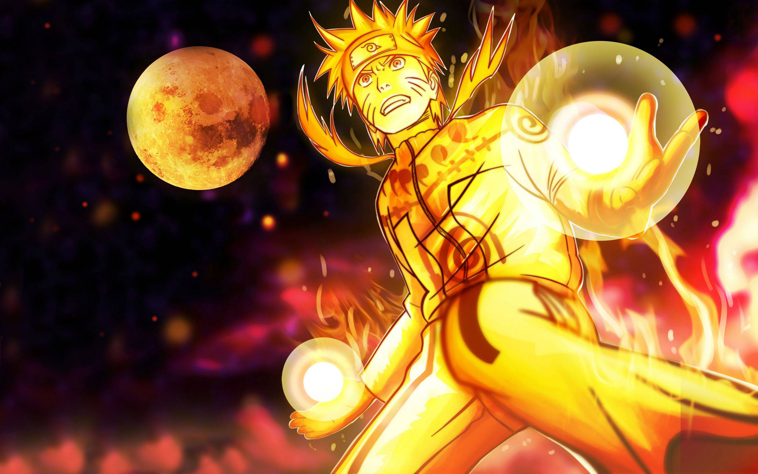 Naruto in Chakra-modus iPad Muurpapier