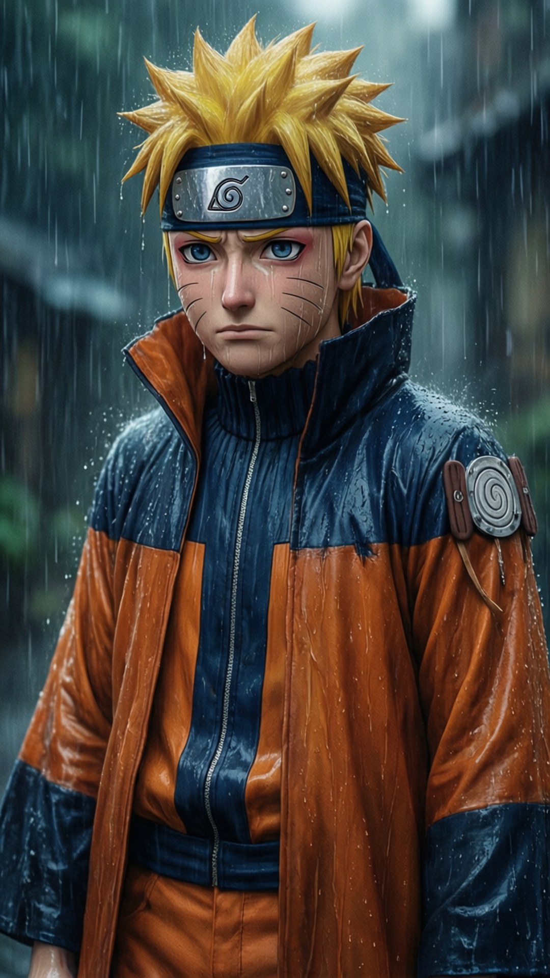 Naruto in die Reën Muurpapier