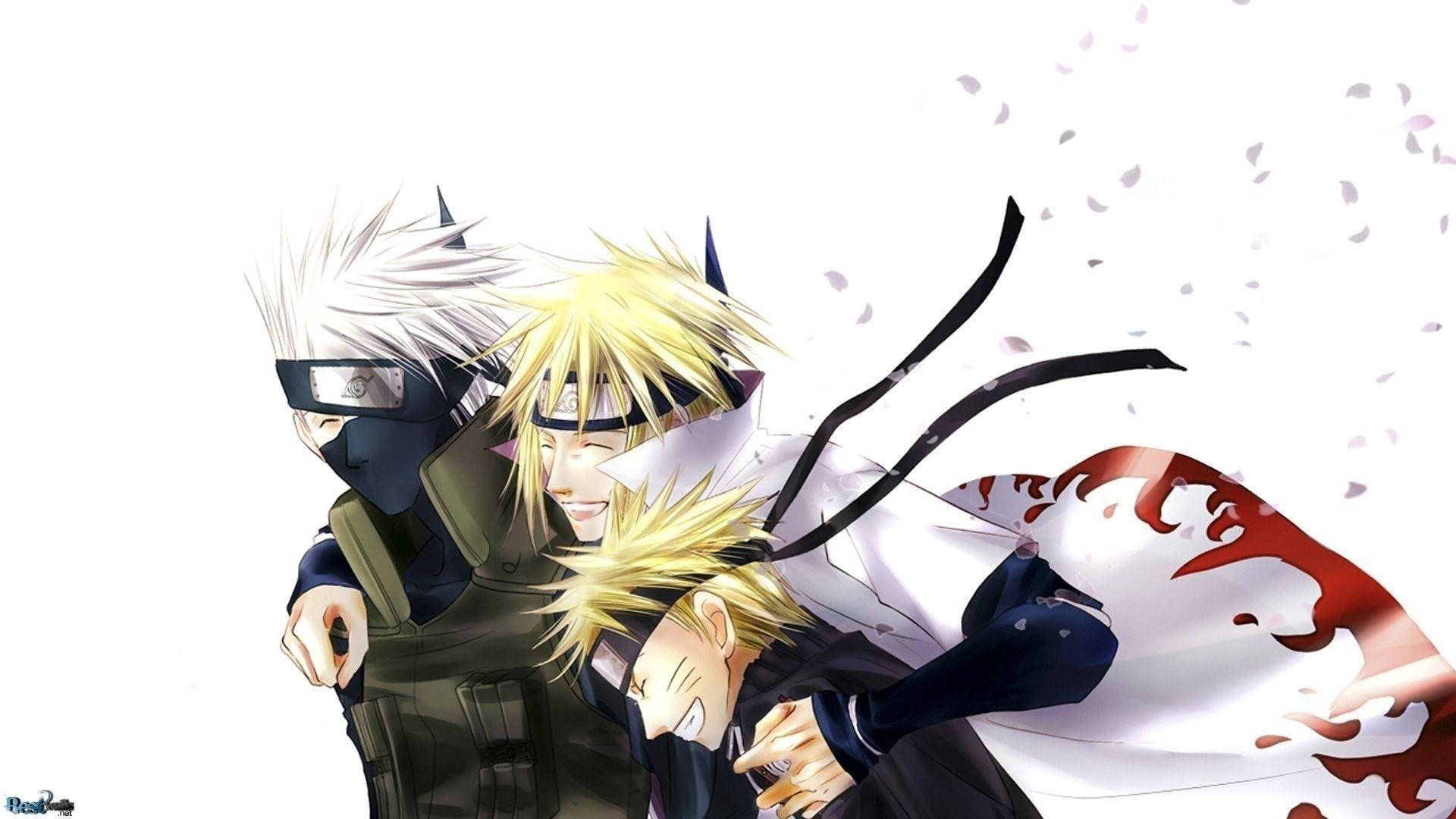 Naruto Karakters Drie Konoha Ninjas Muurpapier