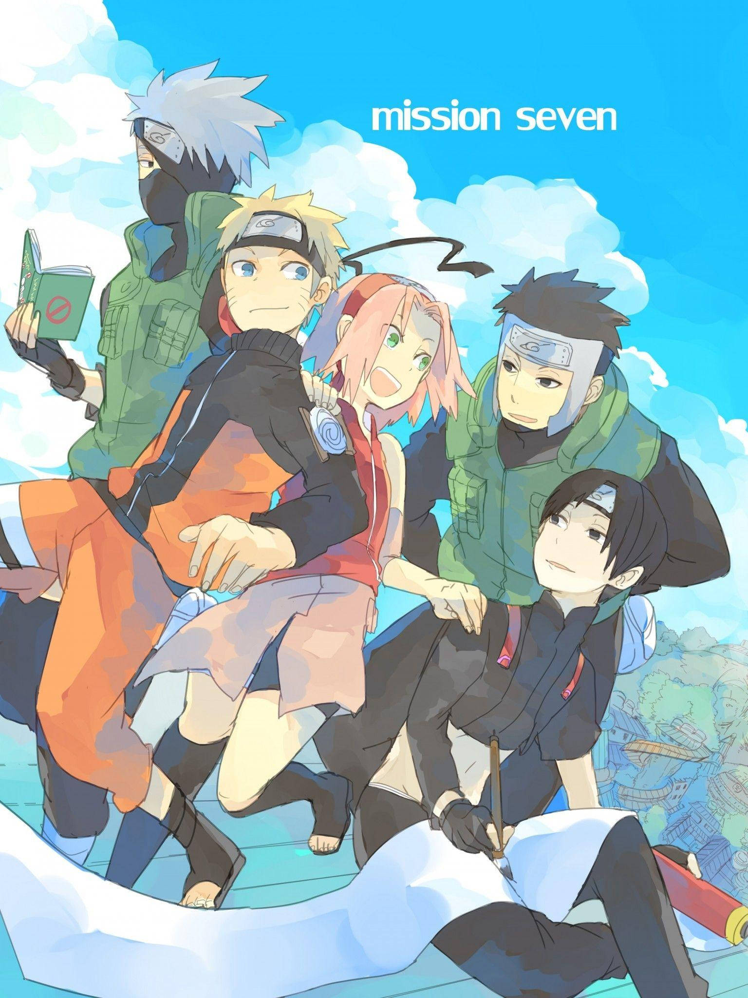 Naruto Karakters Estetiese Fan Kuns Muurpapier