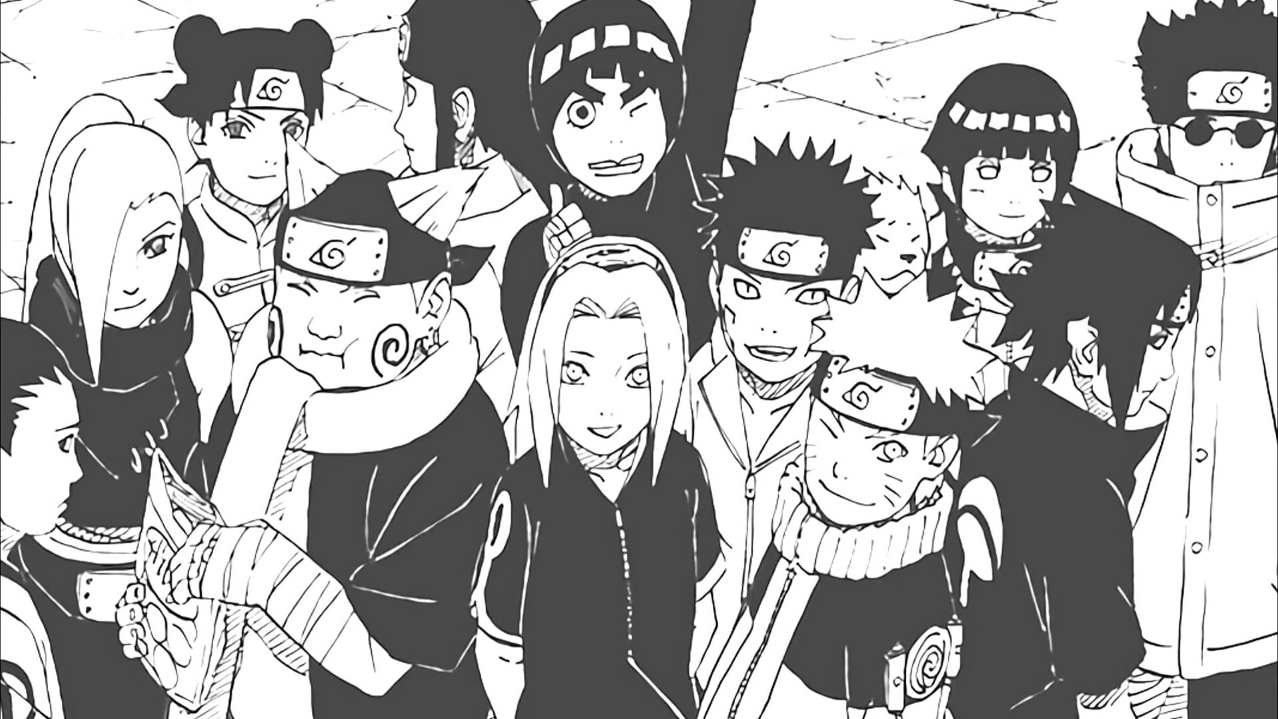 Naruto Karakters Konoha Ninjas Muurpapier