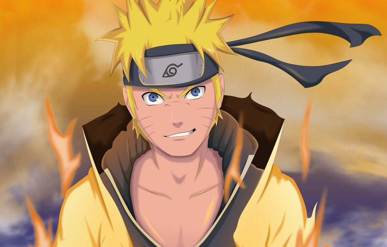 Naruto Lewe Geel Kleed Muurpapier