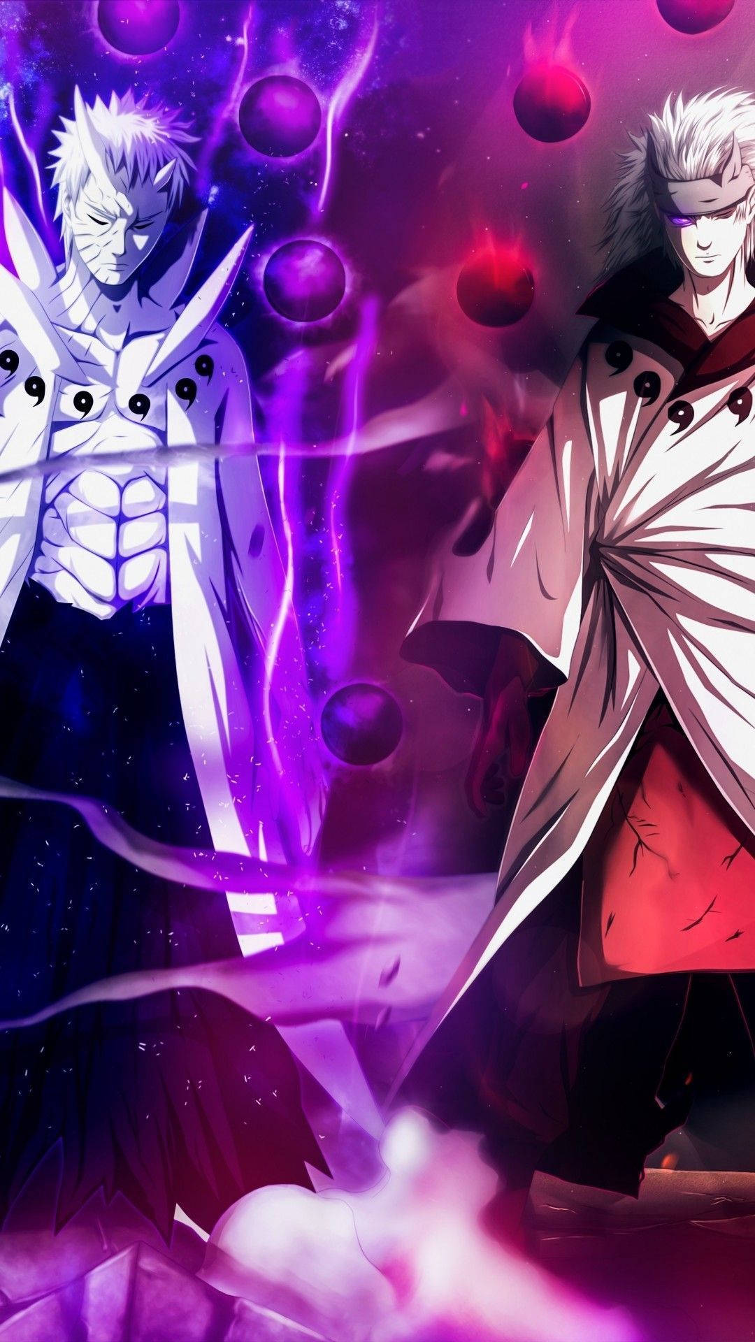 Naruto Lewend Obito en Madara Chakra — Naruto 4K GIF Muurpapier