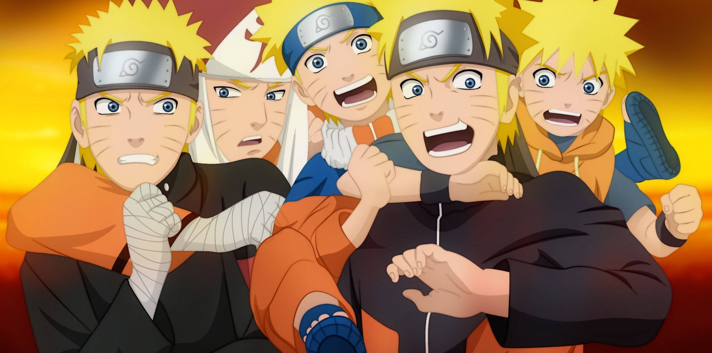 Naruto Lewende Klone Muurpapier