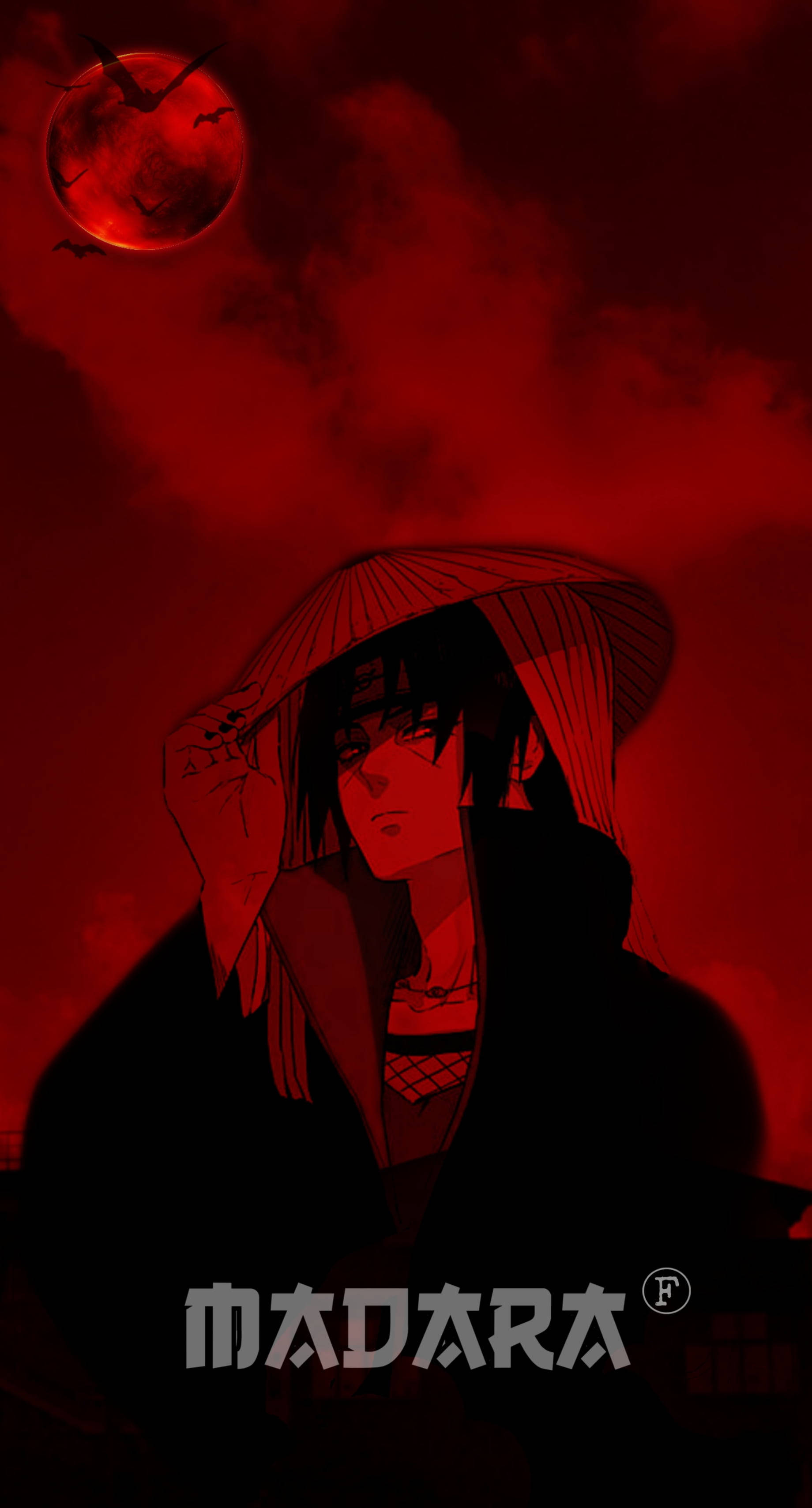 Naruto Live Madara Rooi Estetika Muurpapier