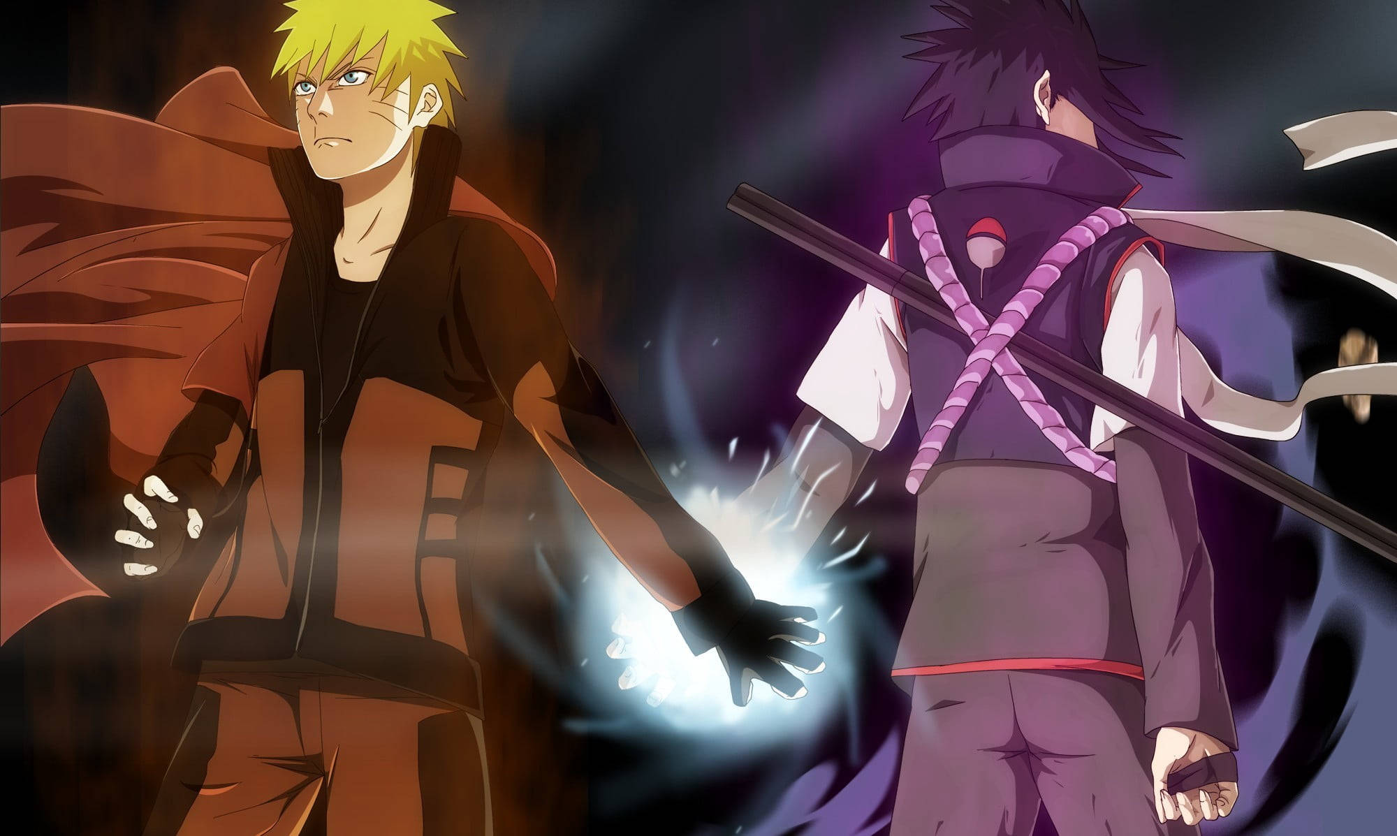 Naruto Live Sasuke vonk hande Muurpapier