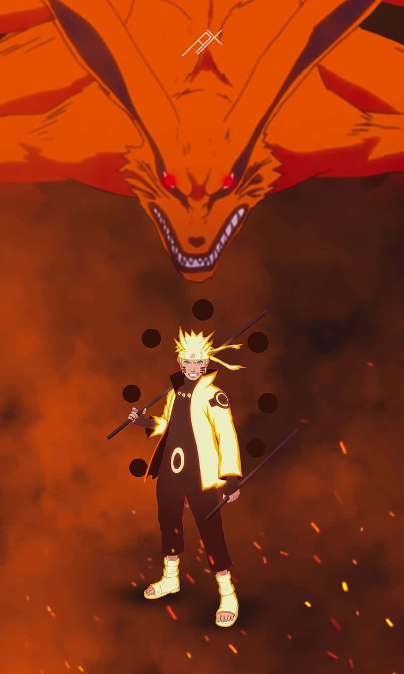 Naruto met Kurama Oranje Anime