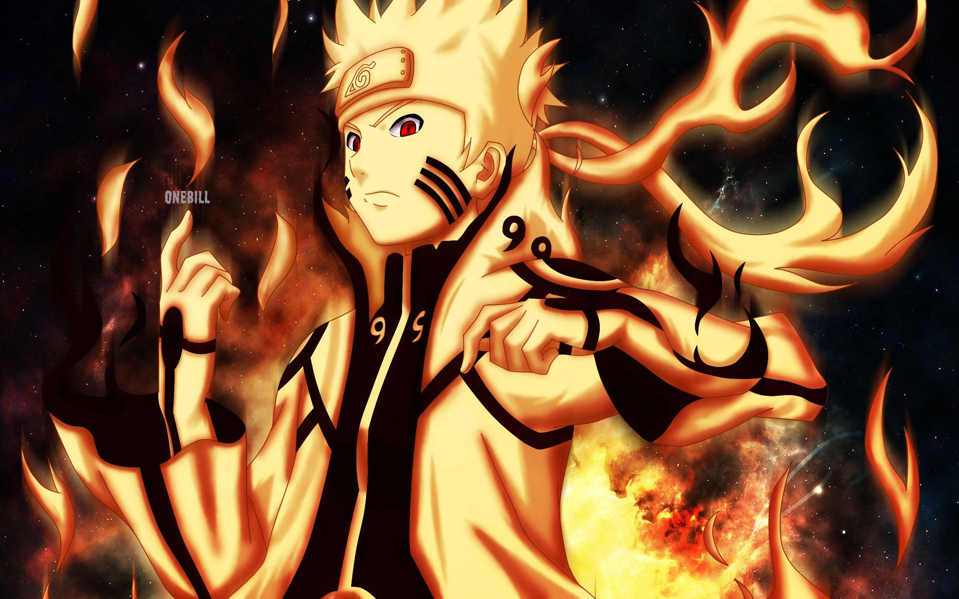 Naruto wat verander in nege-stert vos of Rasenshuriken en stertdier chakra. — Koel naruto GIF Muurpapier