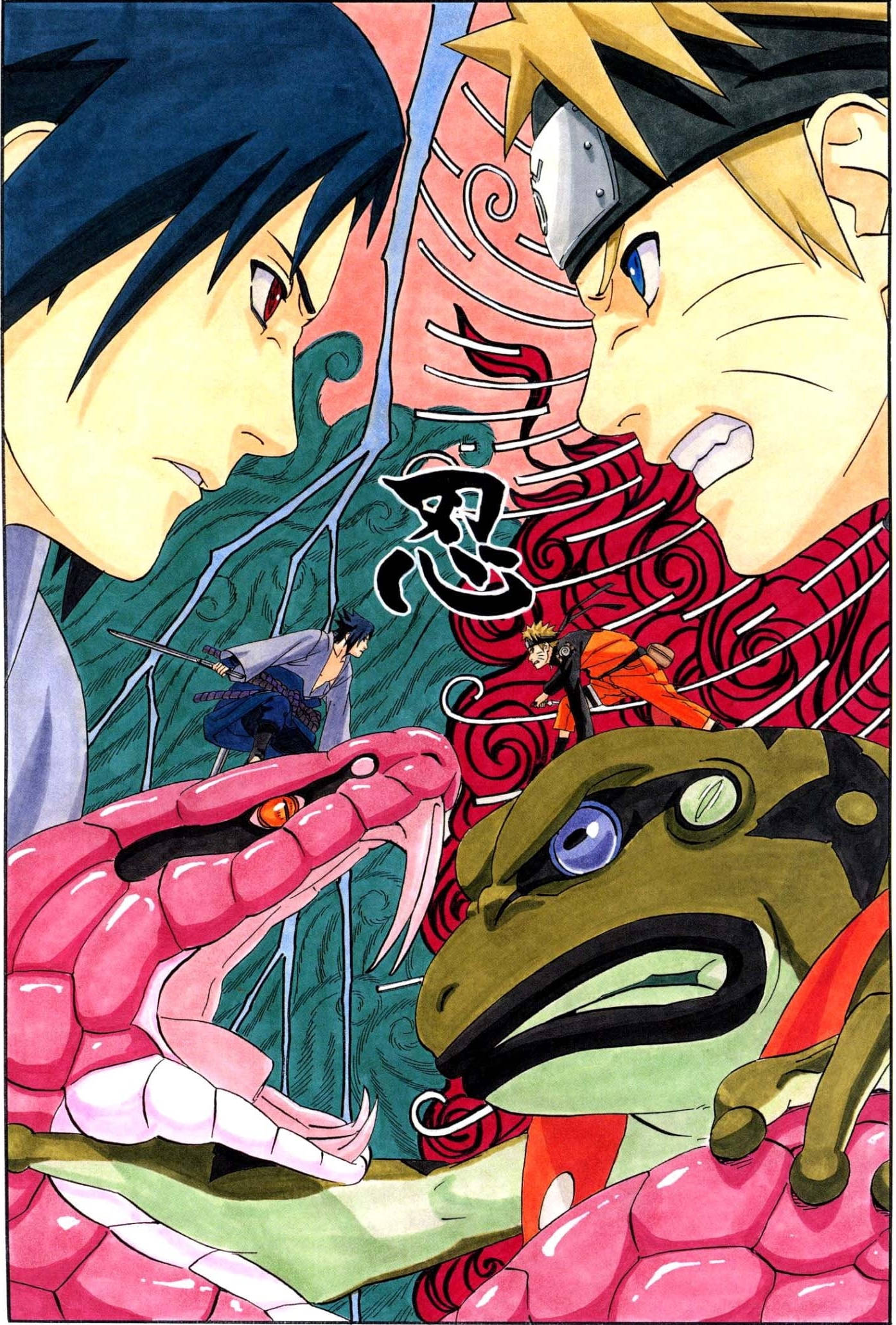 Naruto Sasuke Oorlog Plakkaat Muurpapier