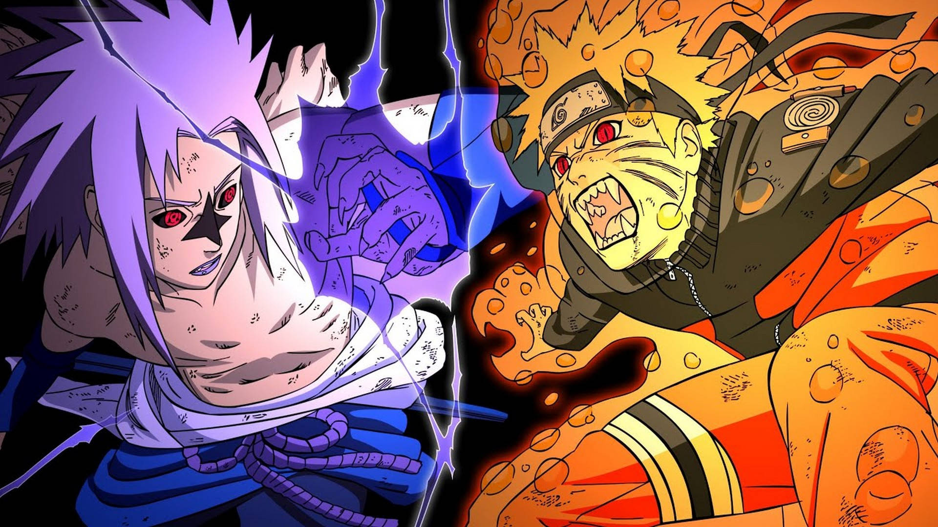 Naruto Sasuke Vegstryd Plakkaat Muurpapier