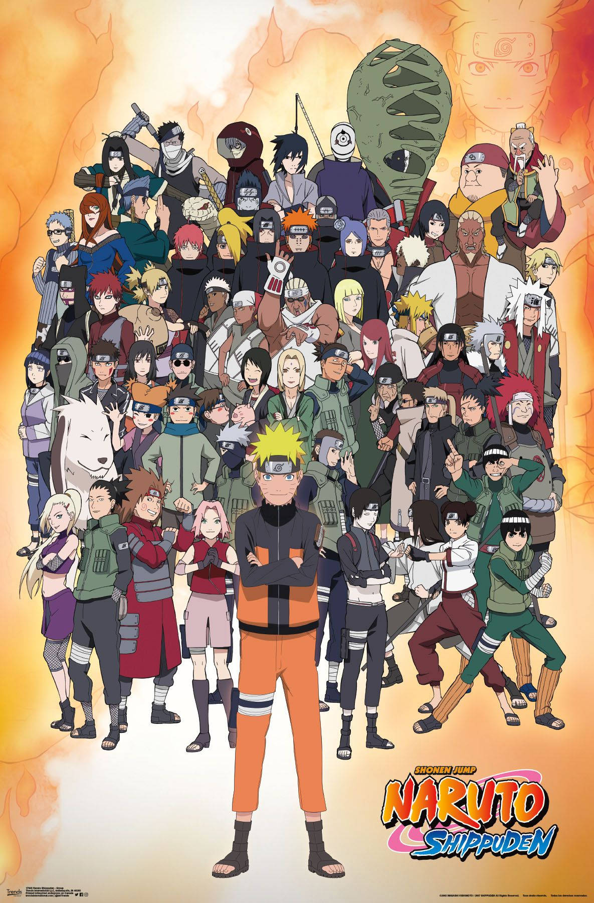 Naruto Shippuden Alle Karakters Vurige Plakkaat Muurpapier