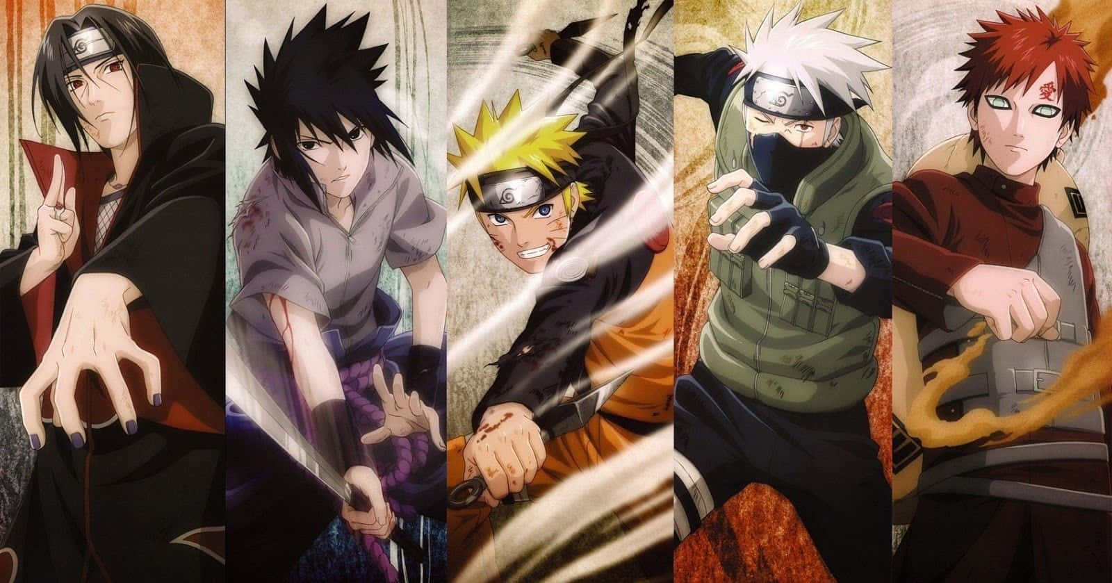 Naruto Shippuden Manga Anime Seuns Collage Muurpapier