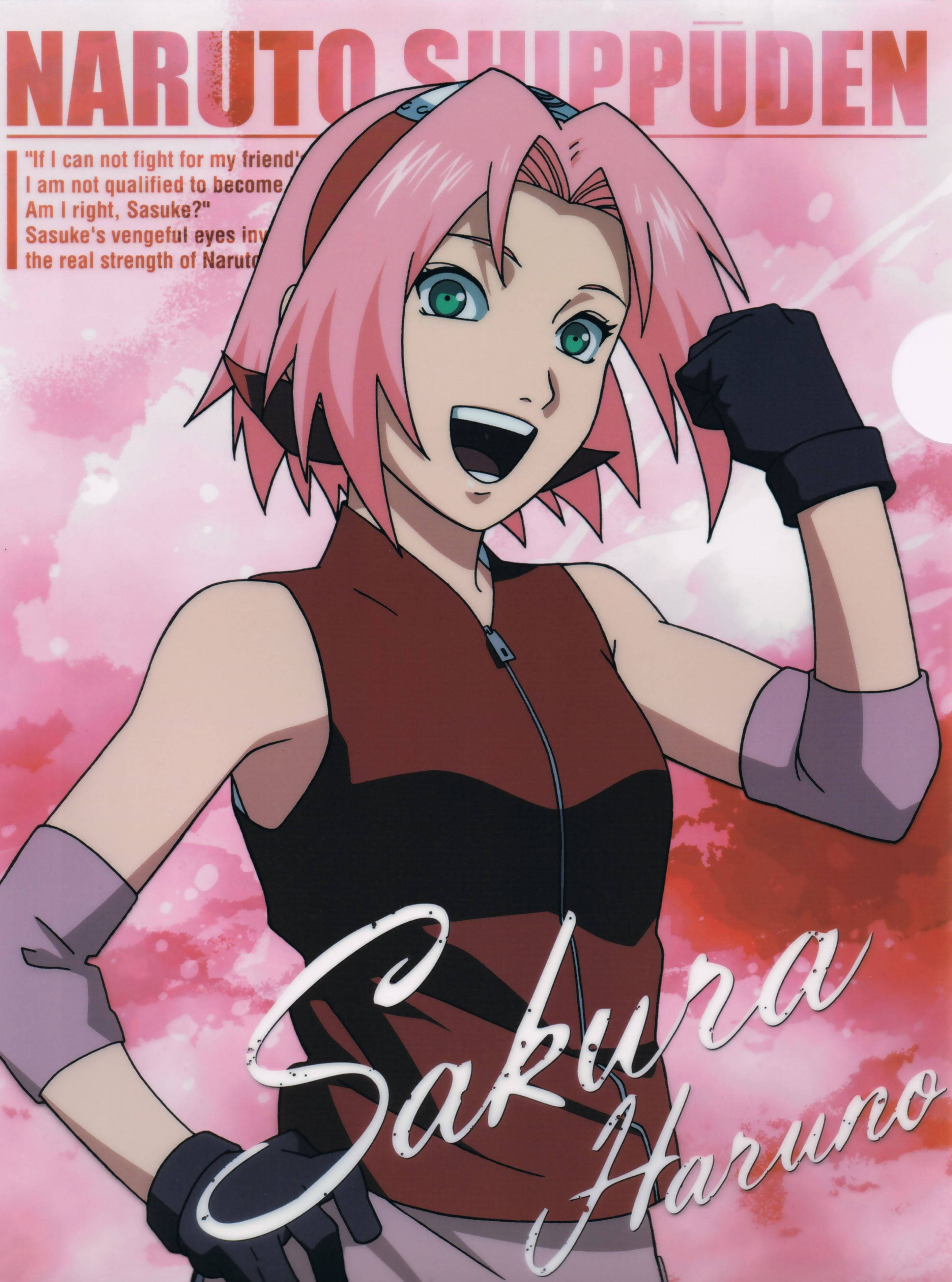 Naruto Shippuden Anime Sakura Omslag Muurpapier