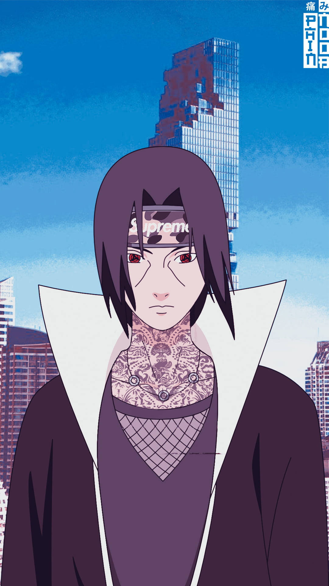 Naruto Supreme Itachi Stad Muurpapier